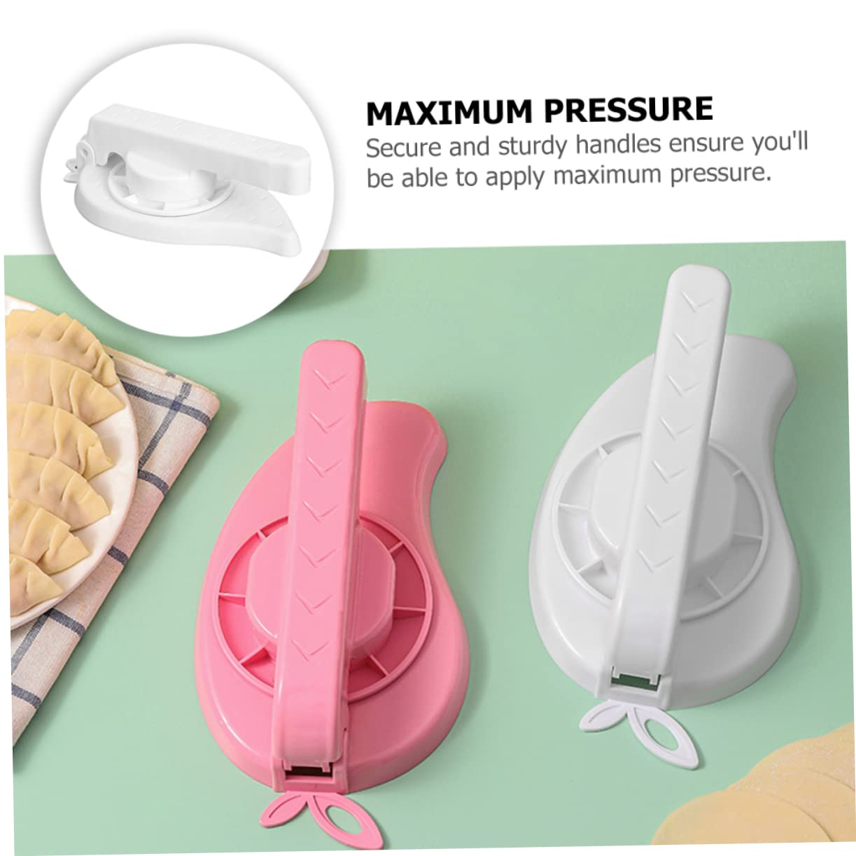 MOLUCKFU Dumpling Skin Press Tool Ergonomic Manual Dumpling Maker Presser for Easy Preparation for Making and Empanadas