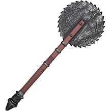 29.2 in Plastic Fake Weapons Cosplay Prop Circular Saw Battle Mace,Large Lightweight Post-Apocalyptic Foam Party Battle Hammer, Horror Zombie Hunter Weapon for Halloween Costume & LARP Events