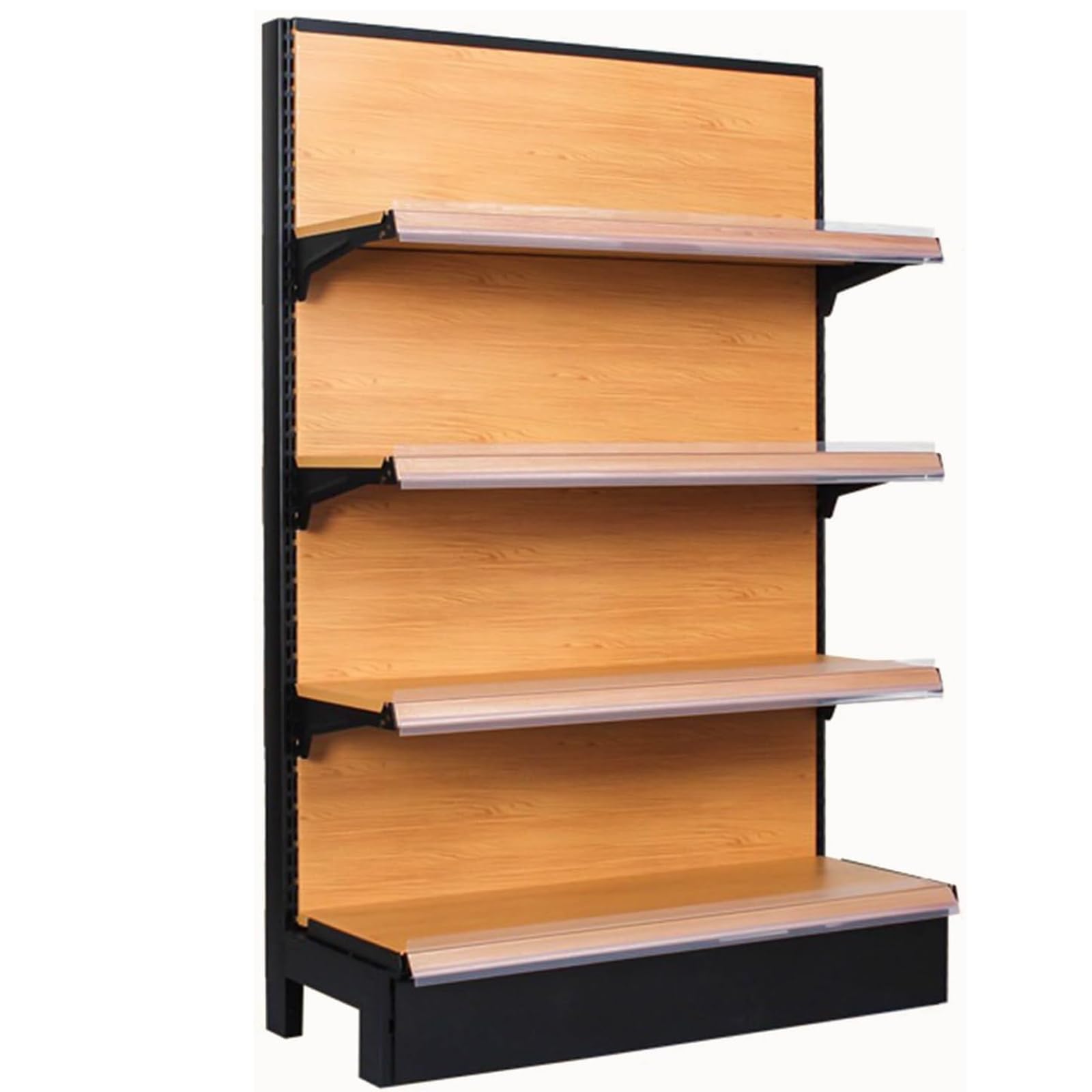 Gondelregal für Supermärkte, 4/5 Regalböden, Gondelregal für den Einzelhandel, Wandregal - Einseitige Supermarktregale, für Bürobedarf und Warenpräsentation, Hauptrahmen 123 * 1 (Hauptrahmen