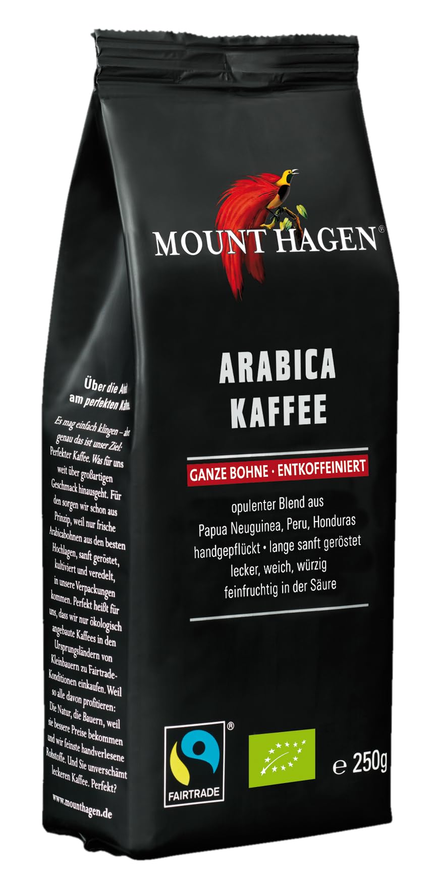 Mount Hagen Bio FT Naturland kawa palona Arabica, całe ziarno, bez kofeiny, 250 g