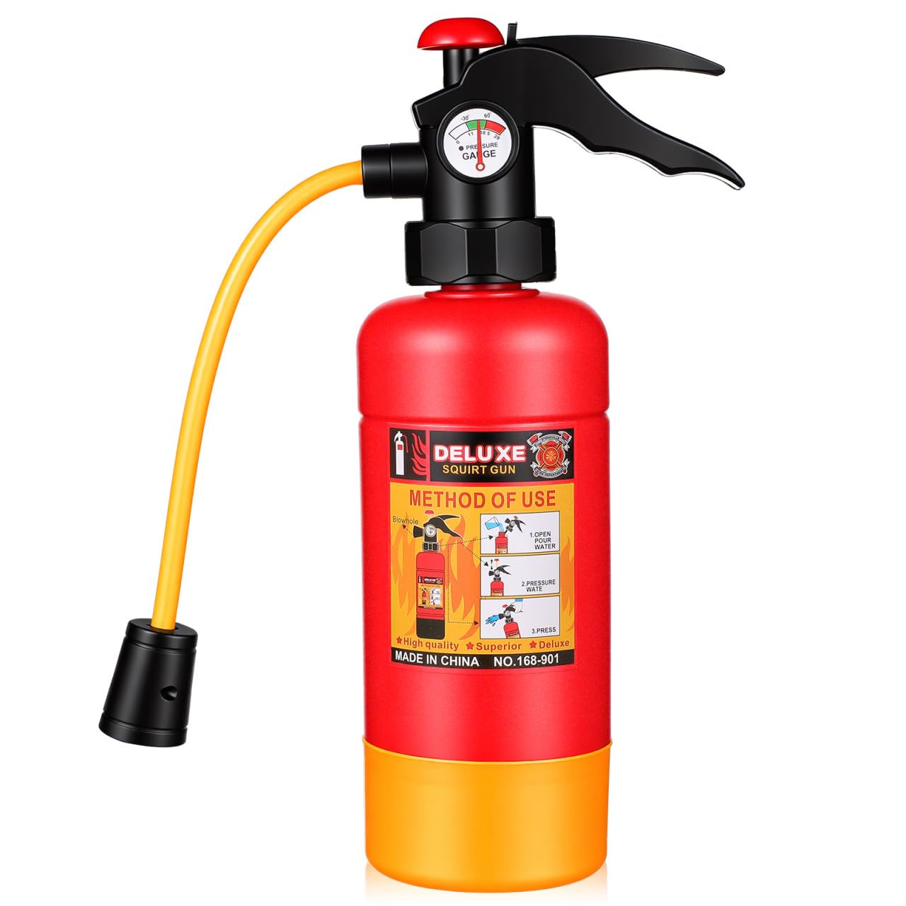 DOITOOL Mini Fire Extinguisher Toy - Lightweight Water Sprayer Hand Operated Blaster - Realistic Firefighter Role Play Accessories for Kids - Red Squirt Toys for Summer Beach Pool Bath Fun