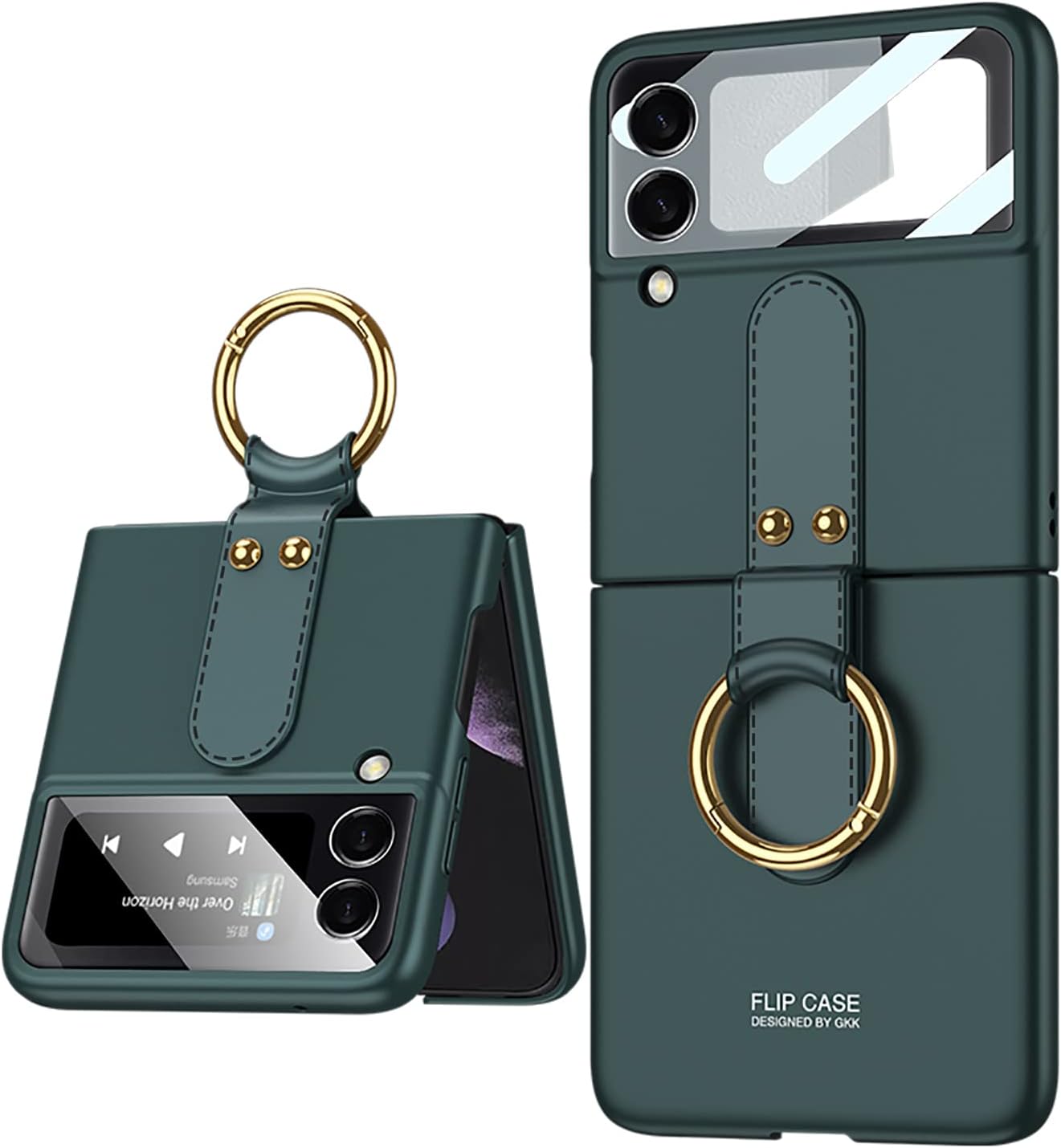 SHIEIDXenon - Case for Galaxy Z Flip 3 Phone Case, Flip 3 Case with Ring, Ultra-Thin Folding Screen Samsung Flip 3 Case Protective Cover with Ring, Shockproof Protector for Samsung Galaxy Z Flip 3 5G