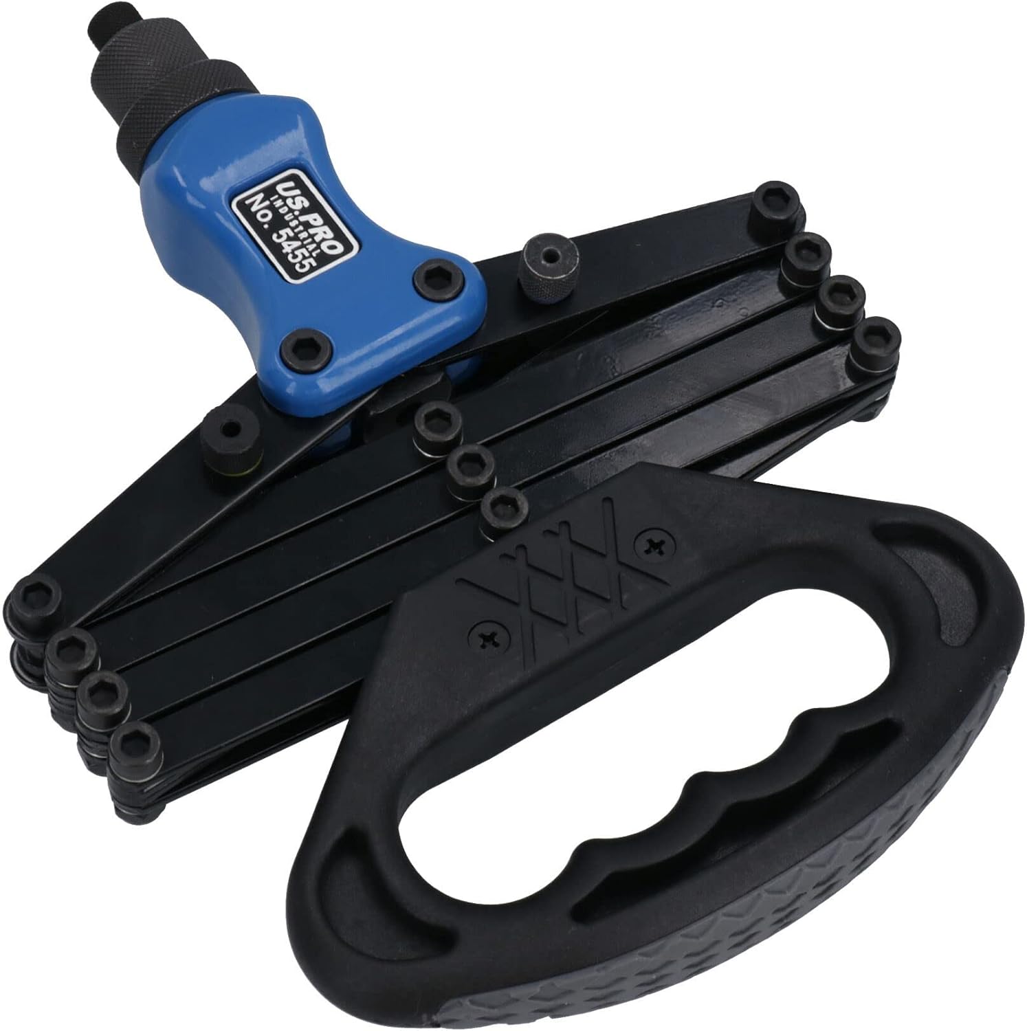 Lazy Tongue Hand Riveter Rivet Gun Pop Pot Riveting 2.4mm – 6.4mm 5 Nozzles