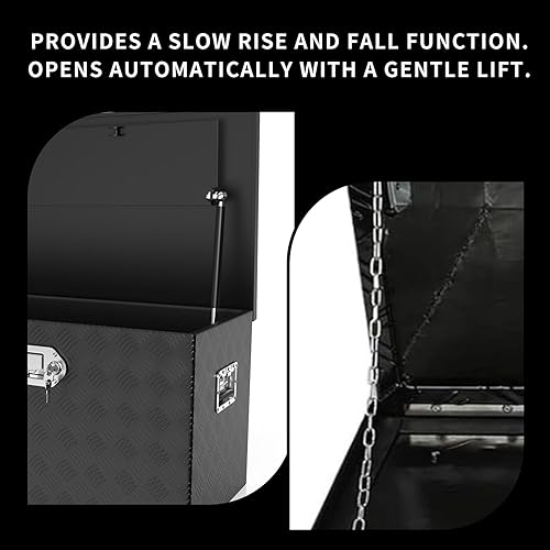 Miniatura 5 de Caja de herramientas para camión de 48 pulgadas, caja de herramientas de remolque con cerradura y llaves, caja de herramientas de aluminio