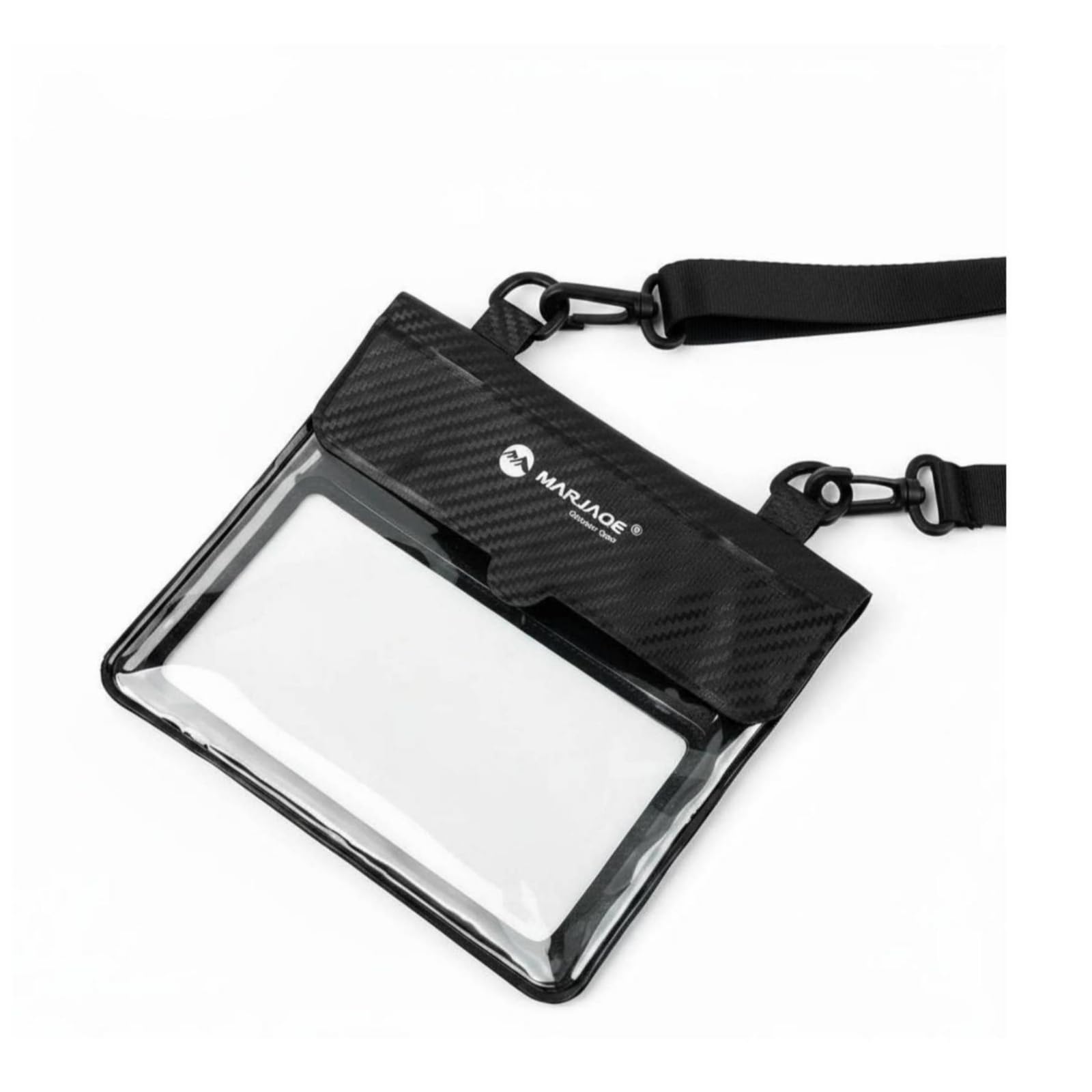 Transparent Window Waterproof Phone Pouch Adjustable Strap PVC Phone Pouch, Carbon Black | Map Covers | Hiking Gear | Camping & Hiking | Outdoor Sports-picture-13