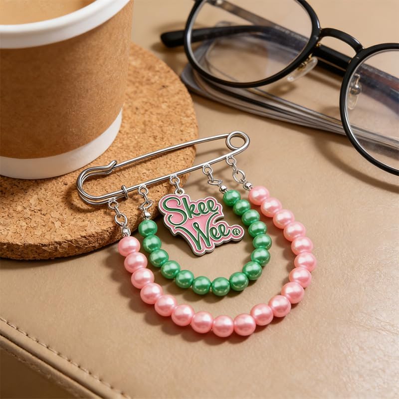 Aka Sorority Gifts for Women Pink and Green Sorority Brooch Greek Sorority Paraphernalia Women's Meeting Party Jewelry Accessories - Image 5