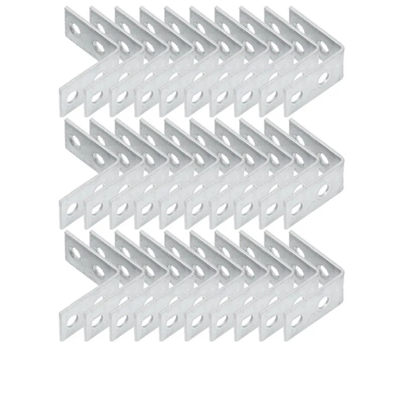 Cidegoo 30Pcs Corner Code Corner Brackets L-Shaped Connector Metal Wood Shelf Bracket Fixing Fastener Right Angle Braces Drawer Furniture Tools(30Pcs)