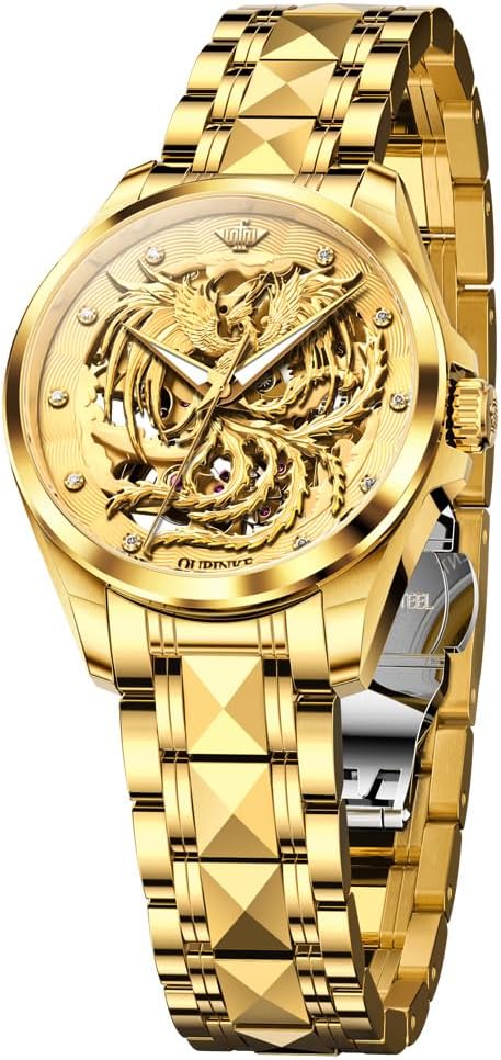 OLIPINKE Women’s Automatic Watch Rose Gold Diamond...