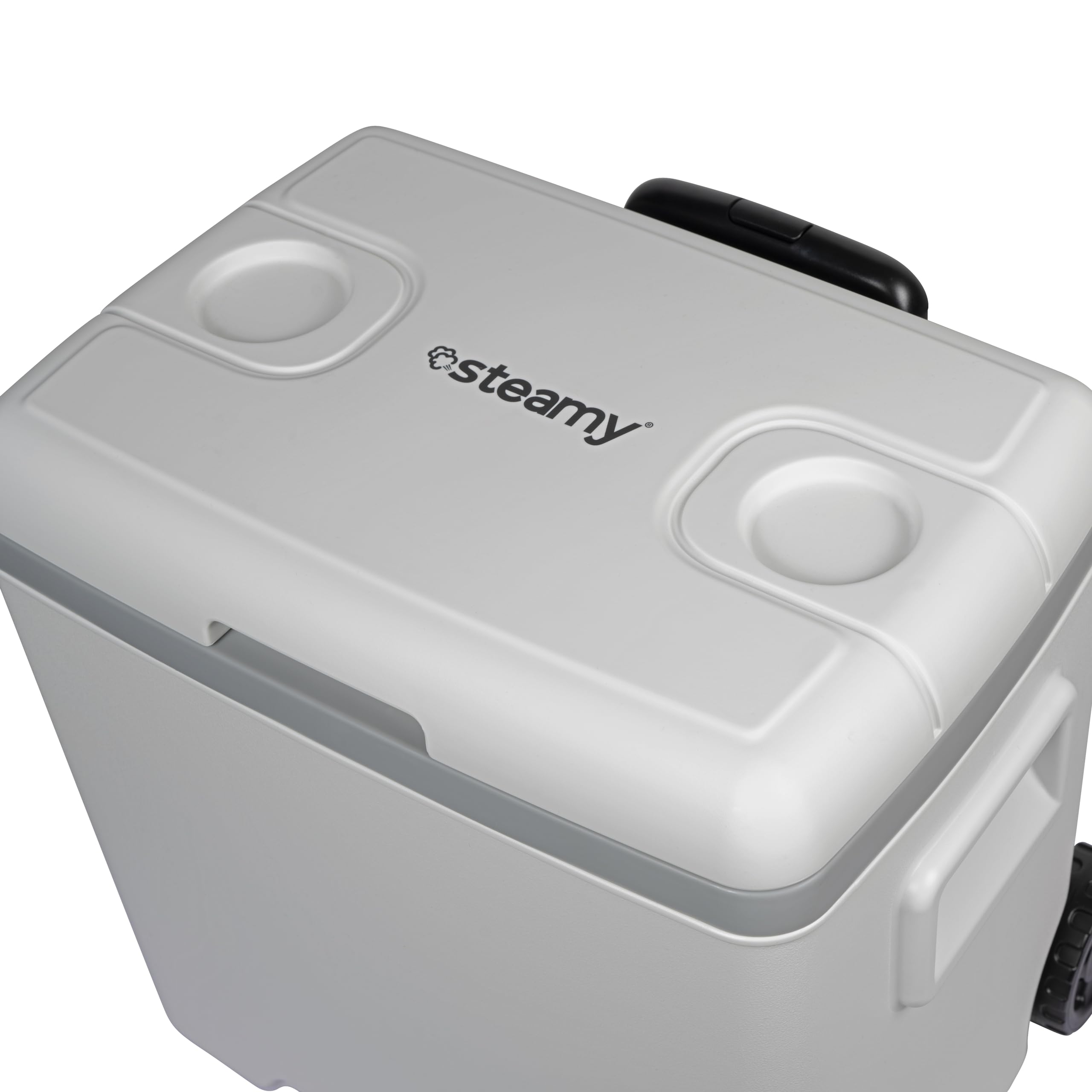 Steamy Marine 30, Frigoriferi portatile passivo con ruote, 30 Litri, Bianco