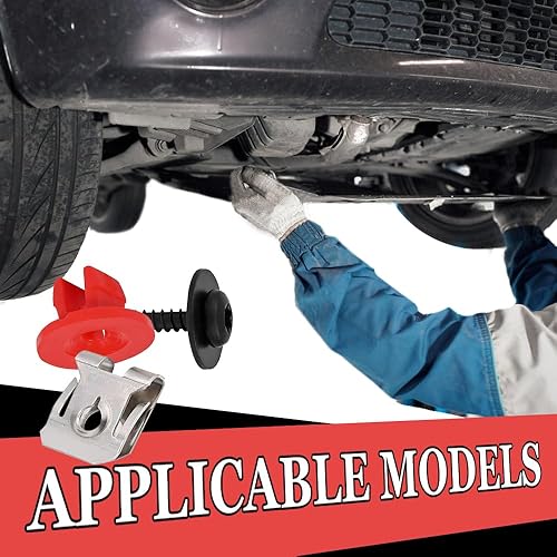 Miniatura 6 de Juego de 10 tornillos para cubierta de protección contra salpicaduras de motor, kit de clip de tuerca de perno, tornillos para Ford Focus Fusion