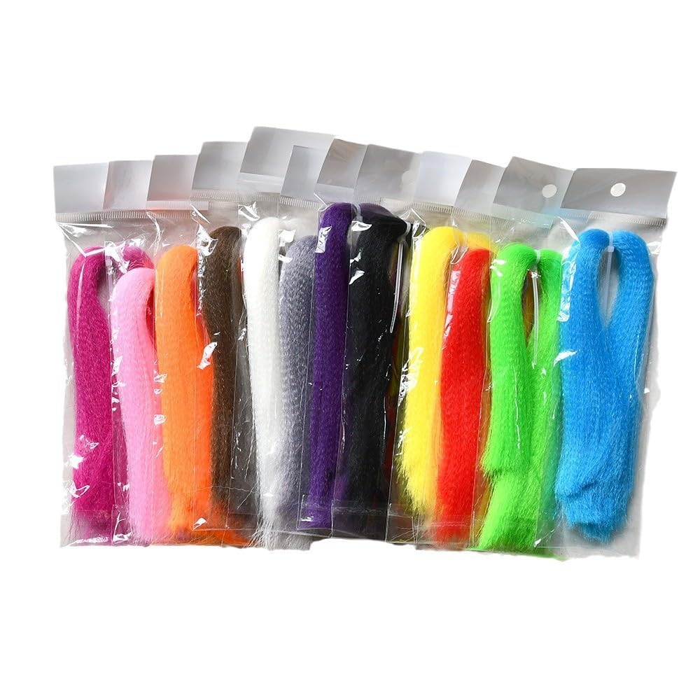 12 Colors/Set Fly Tying Egg Yarn Glow Bug Yarn Fiber Baitfish Lure Parachute Fly Tying Material Streamer Flies