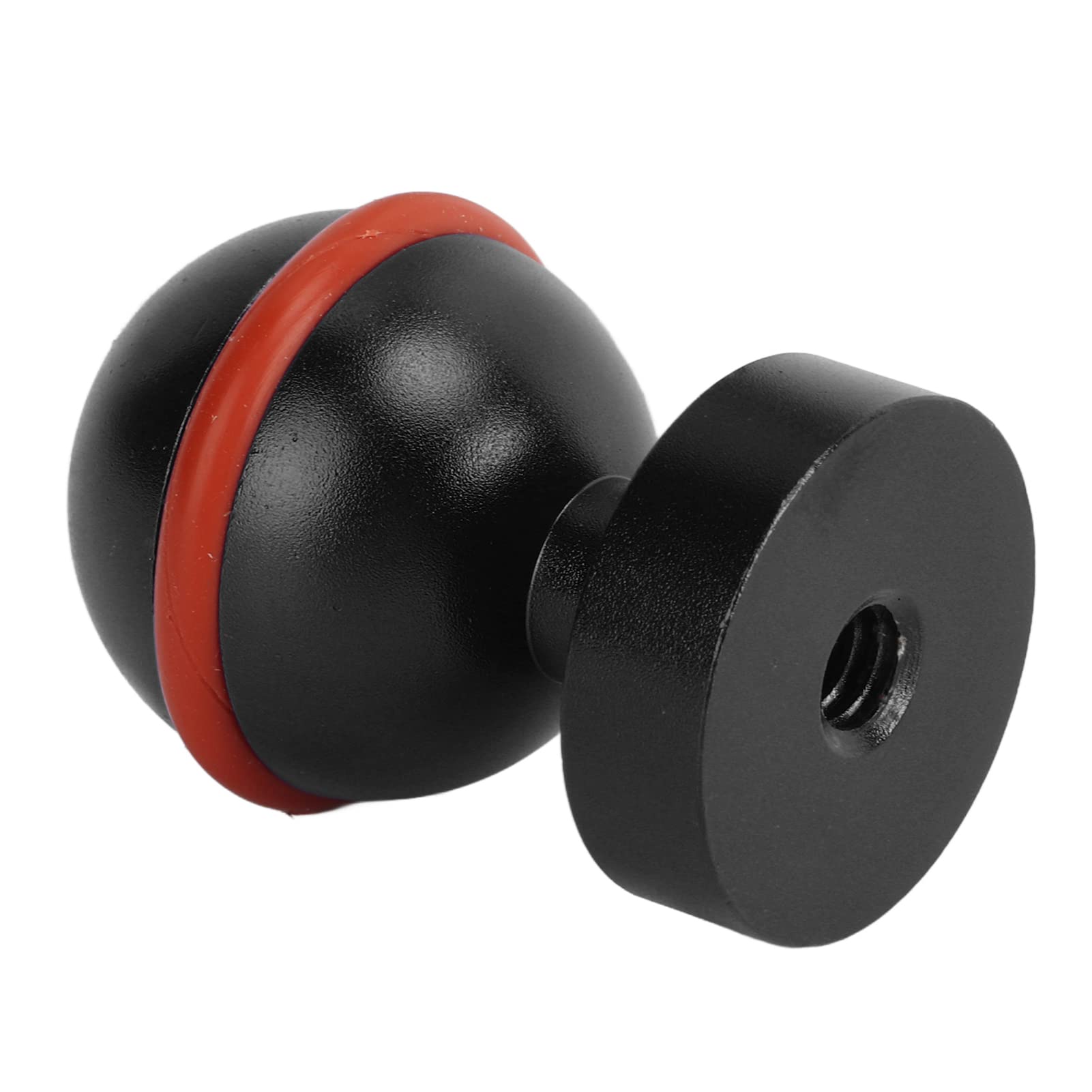 Akozon Kugelhalterungsadapter Unterwasser-Kugelarmadapter Tauchlampe Kugelkopf Anodisieren von Harter Beschichtung von Aluminiumlegierungen Kugelkopf(Schwarz)