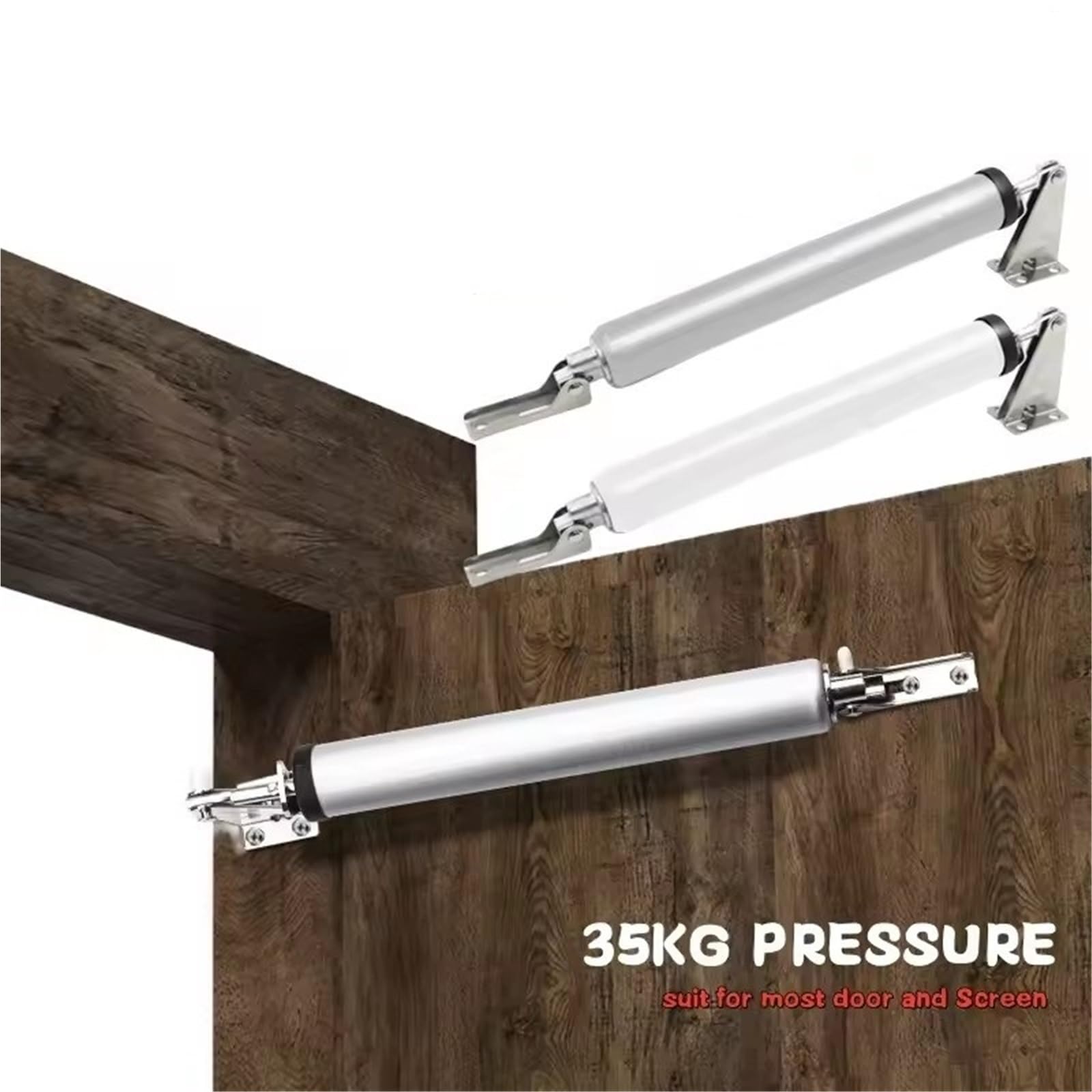 Chiudiporta pesanti resistenti al vento da 35 kg con velocità regolabile Finitura in metallo lucido Touch Sicurezza domestica sicura Per Porte(Black)