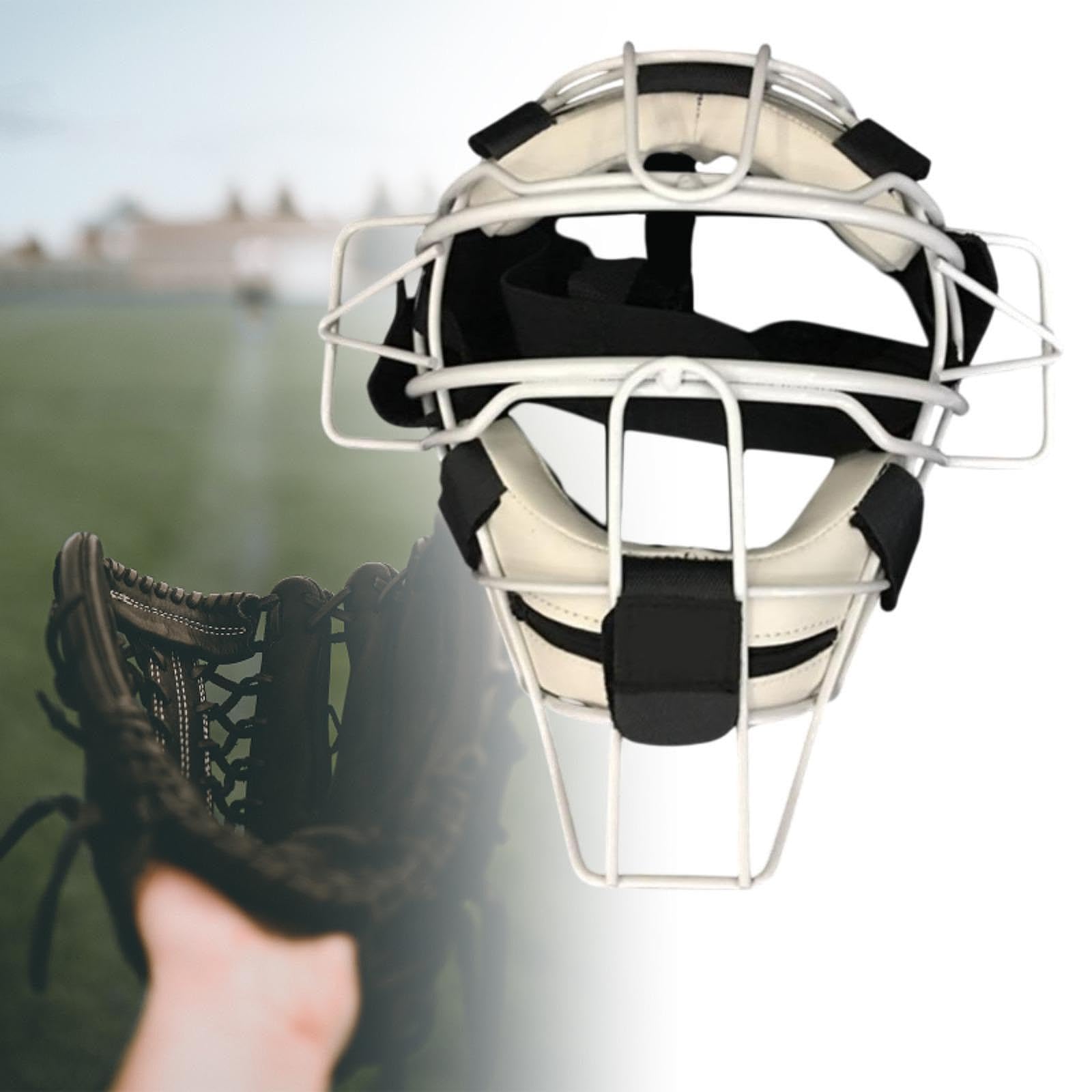 rockible Casco de Receptor de Béisbol con Mascarilla, Protector Facial Resistente, Ligero, Suave, Acolchado, Transpirable, para Exteriores
