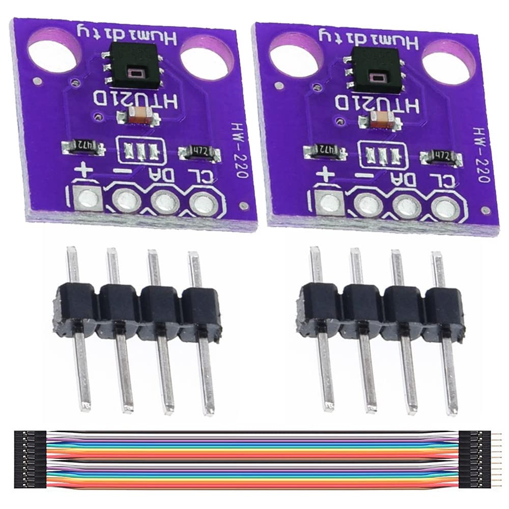 DAOKI 2PCS HTU21D Temperature Humidity Sensor Module Digital Output IIC I2C Interface 3.3V Module for Arduino with Dupont Cable