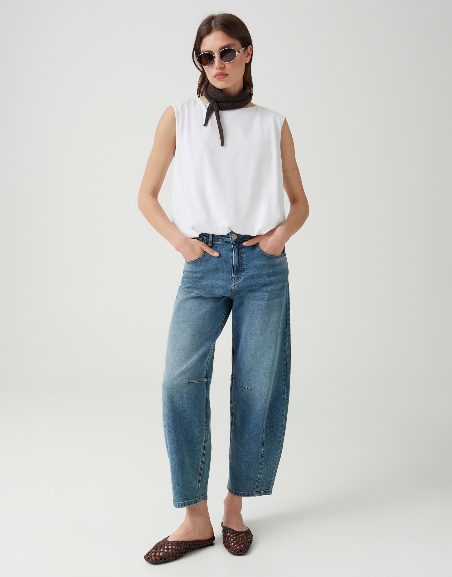 OPUS Damen Top | Jerseytop mit Ballonsaum aus BCI Cotton Regular Fit