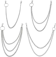 4pcs jeans chains, hip hop punk pants fashion metal waist chains, fashion multi-layer jeans chains for jeans, waist decoration, bags decoration, Metal