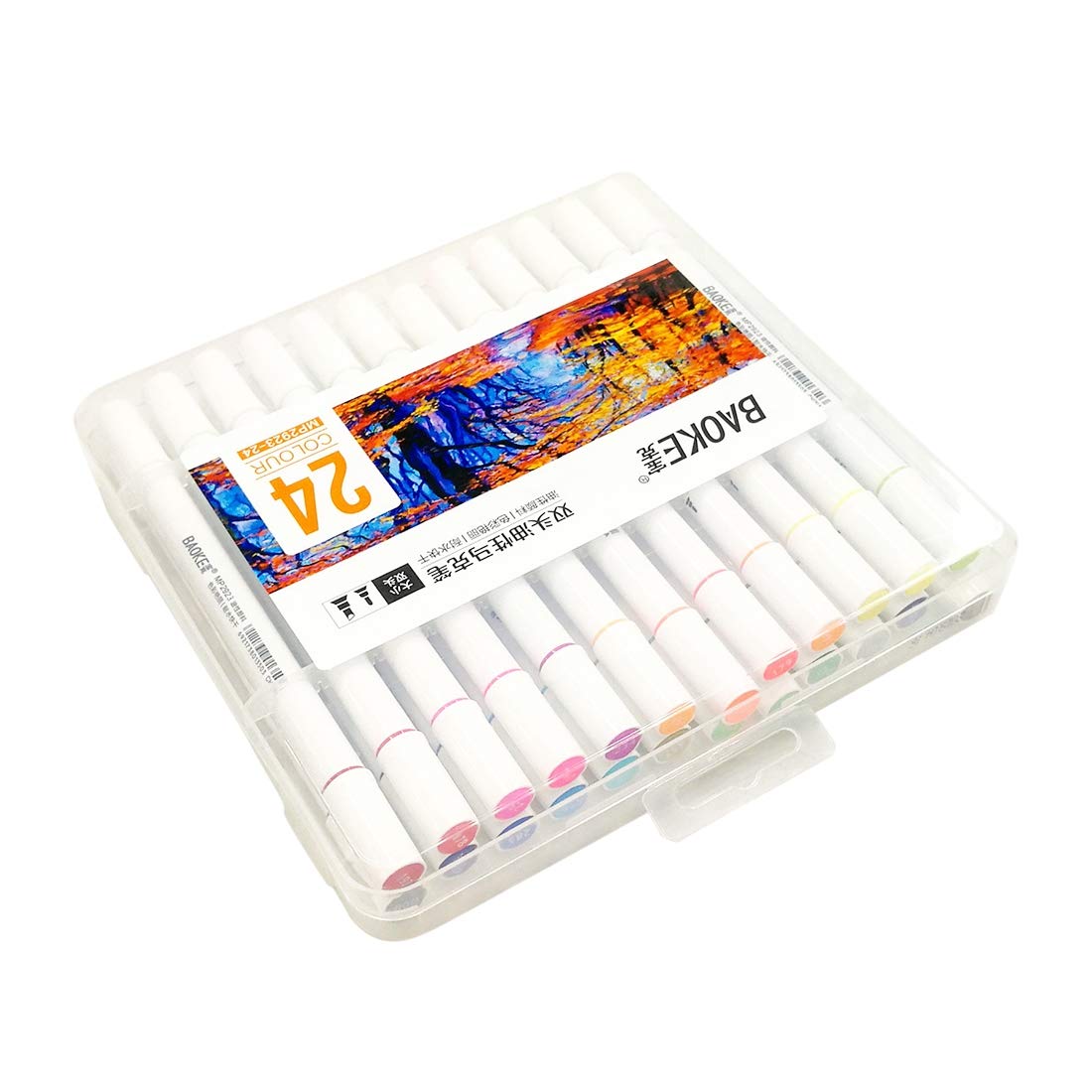 Forniture per Ufficio e Materiale Scolastico Ctj Pittura 24 PCS Student Mark Pen Set Art Doppio-Headed Penna Olio, 24 Colori CTJ