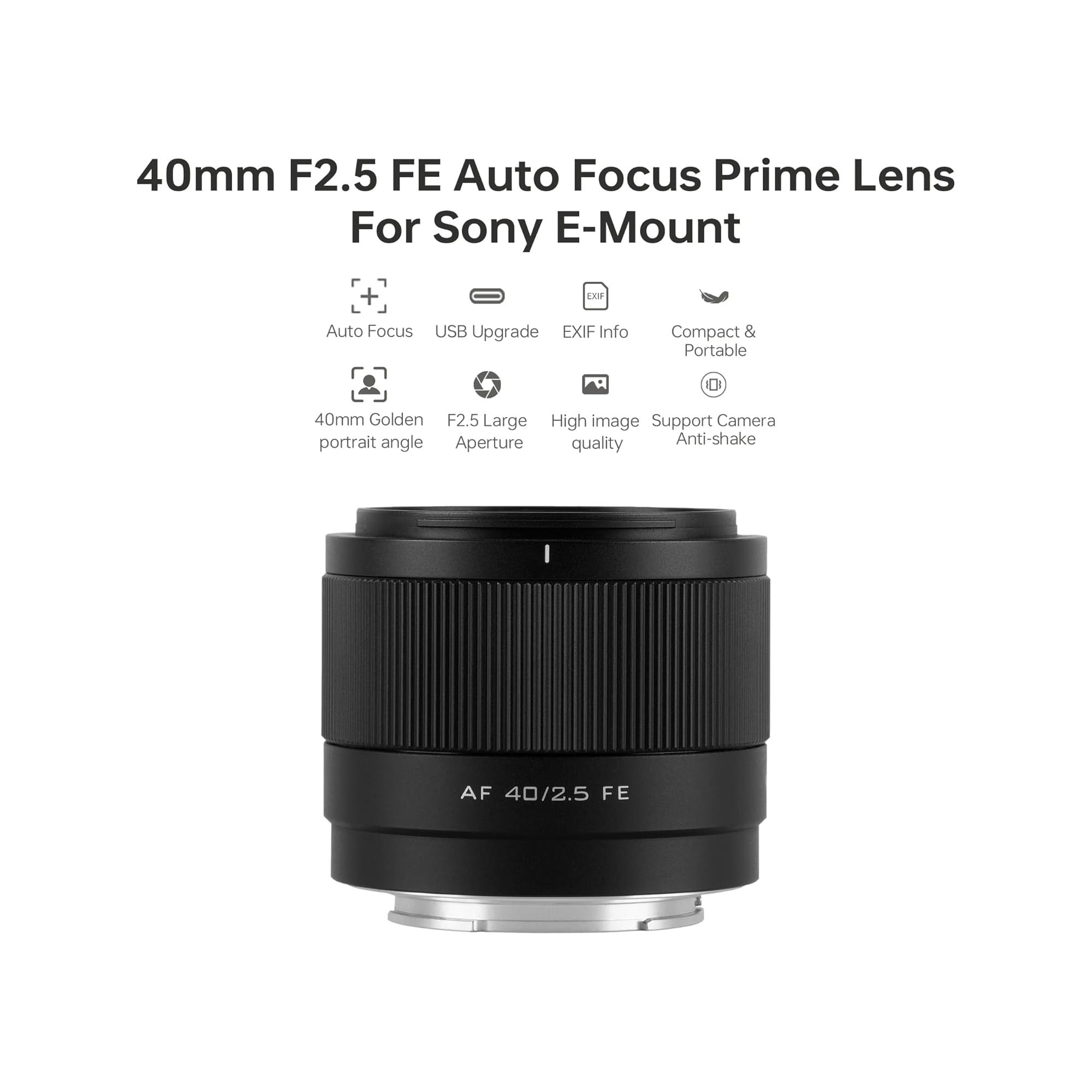 Amazon.com : VILTROX AF 40mm F2.5 FE Mount Lens for Sony, 40mm f