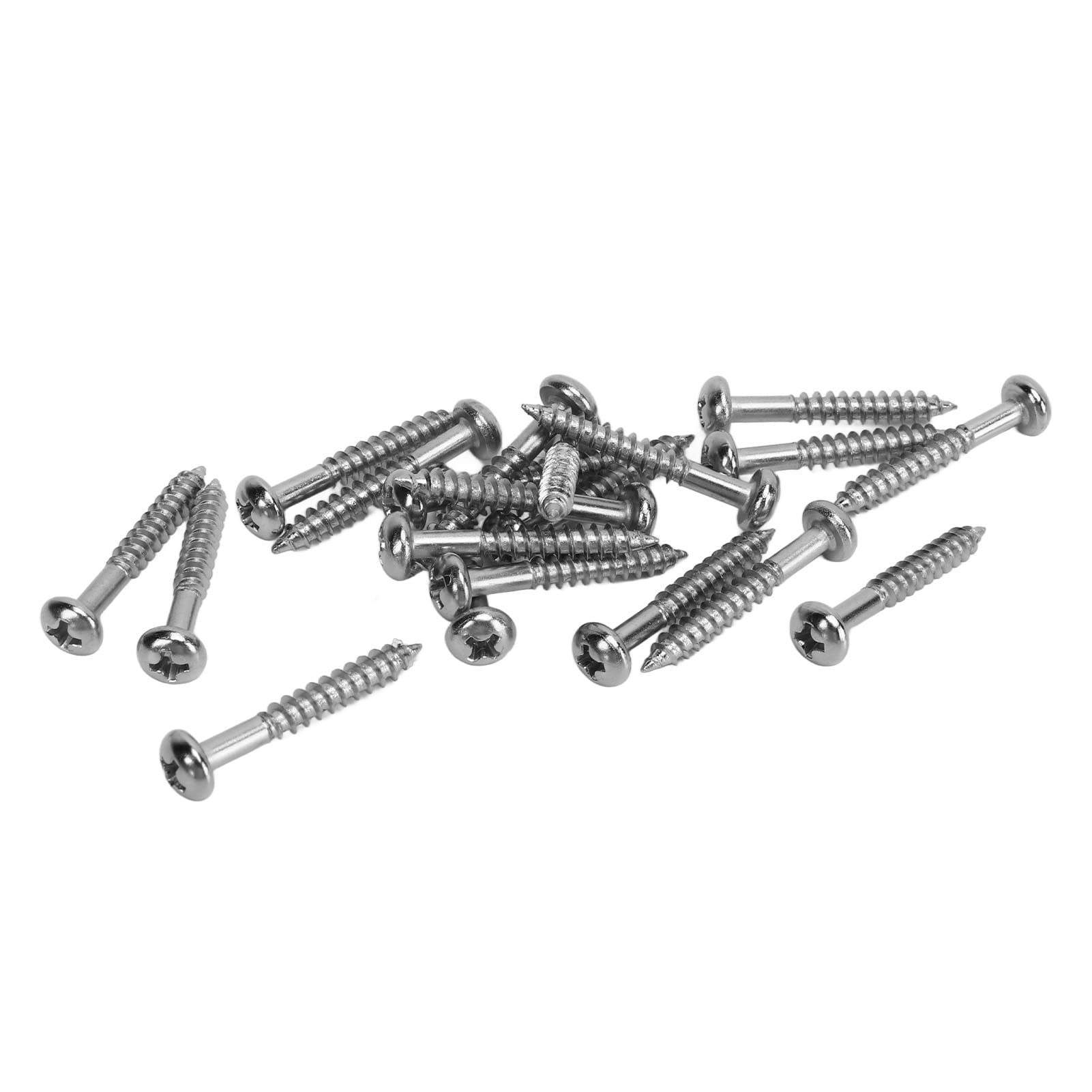 Guitar Pickup Mounting Screws, 20Pcs High Strength Replacement Pickup Screws Pickups & Pickup Covers for Electric Guitar Bass Electric Guitar Parts (Silver) Musical Instrument Accessories