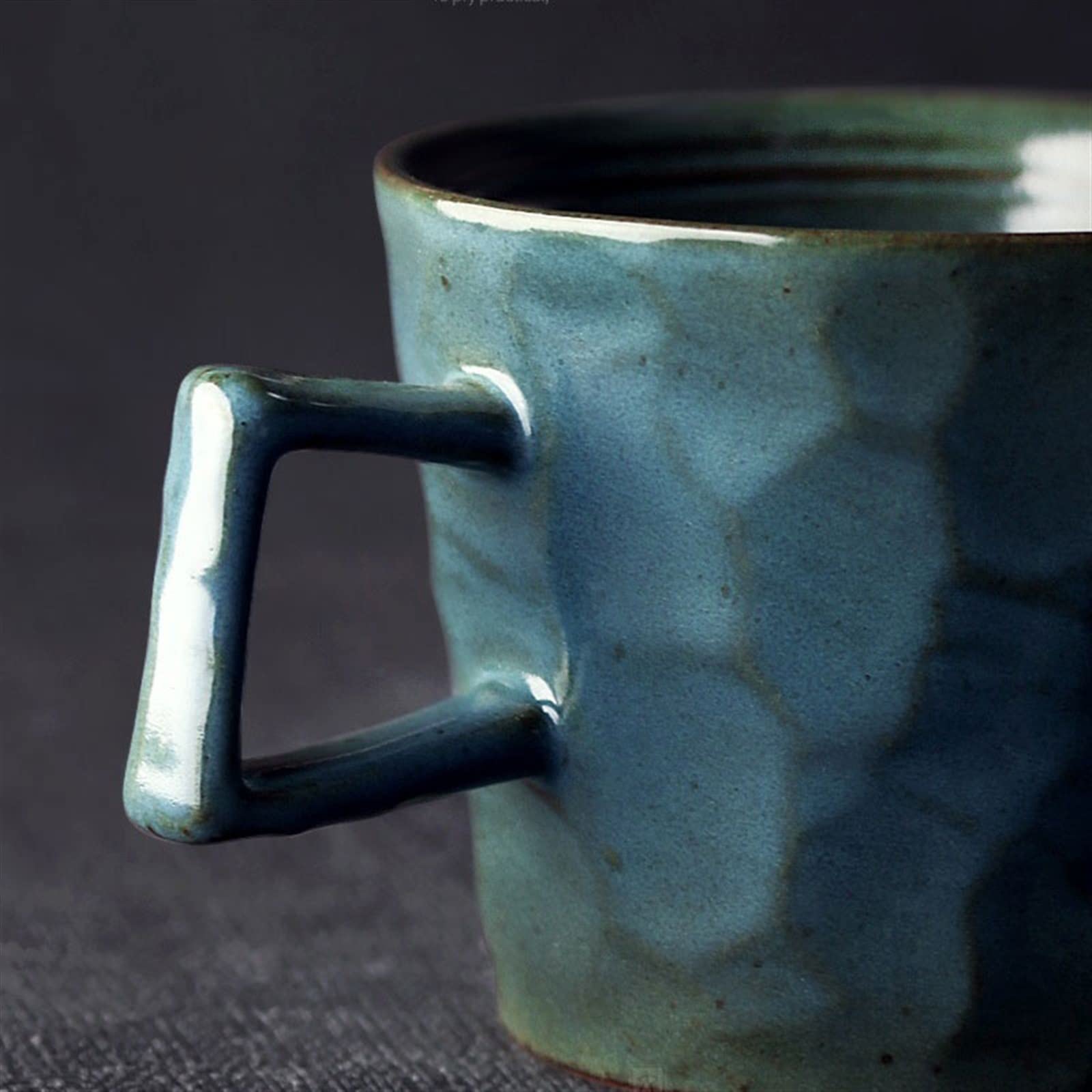 Wasserbecher 280 ML Retro Becher Steingut Kaffeetasse Einfache Haushalt Unregelmäßige Handgemachte Kaffeetasse Lsolierter Becher(C)