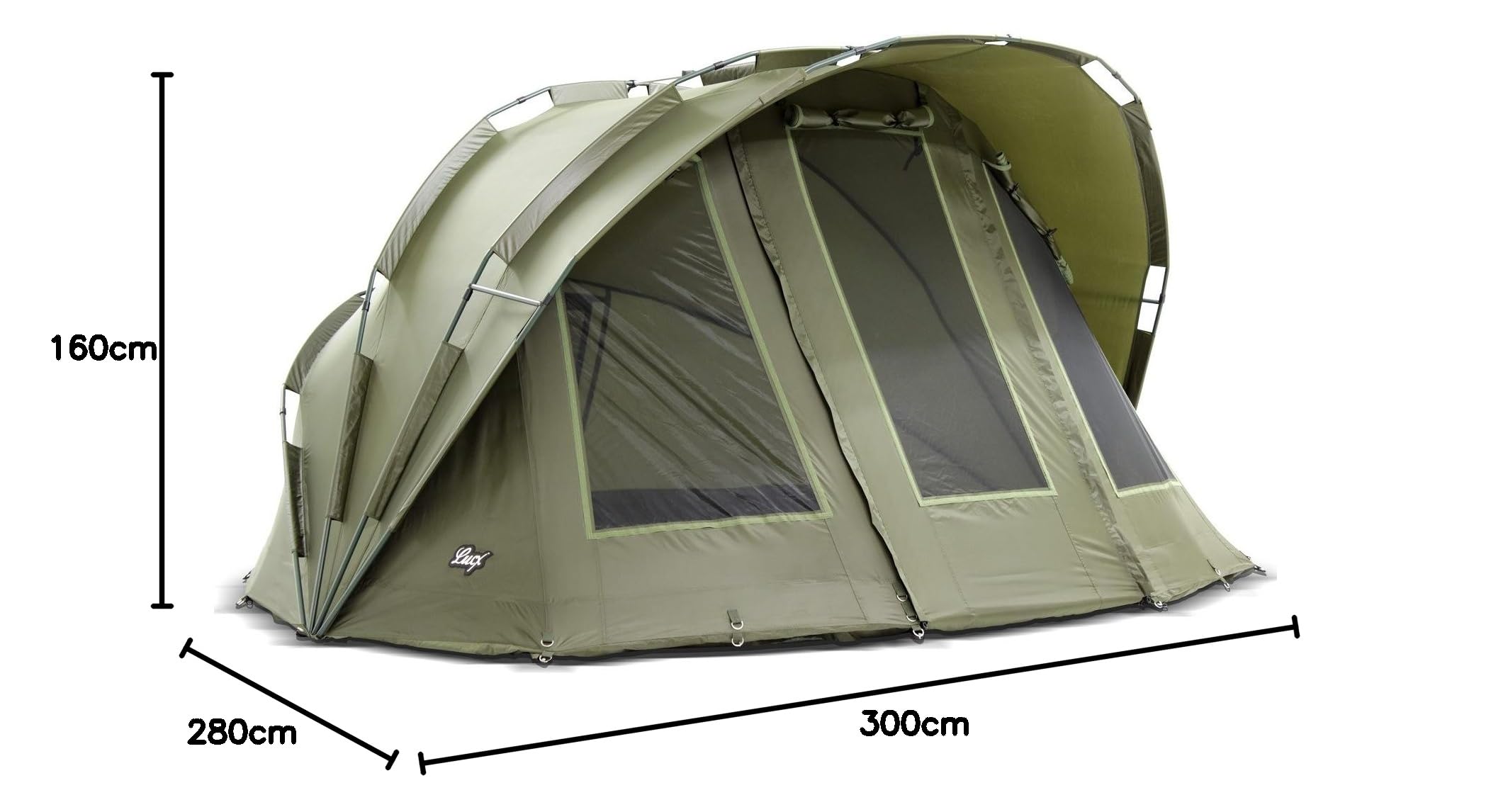 Carpa de pesca Luxx® Bobcat para 2 personas, tienda de pesca para 2 personas, tienda de pesca con cúpula de carpas, tienda de campaña de campamento