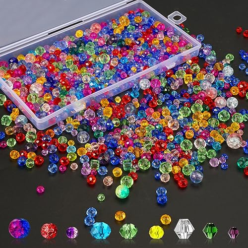 660 Perline Di Cristallo Di Vetro Assortite - Forme Bicone, Quadrate, Goccia - 4-6-8 Mm Per Creazione Gioielli Fai Da Te In Scatola Porta Oggetti - 3