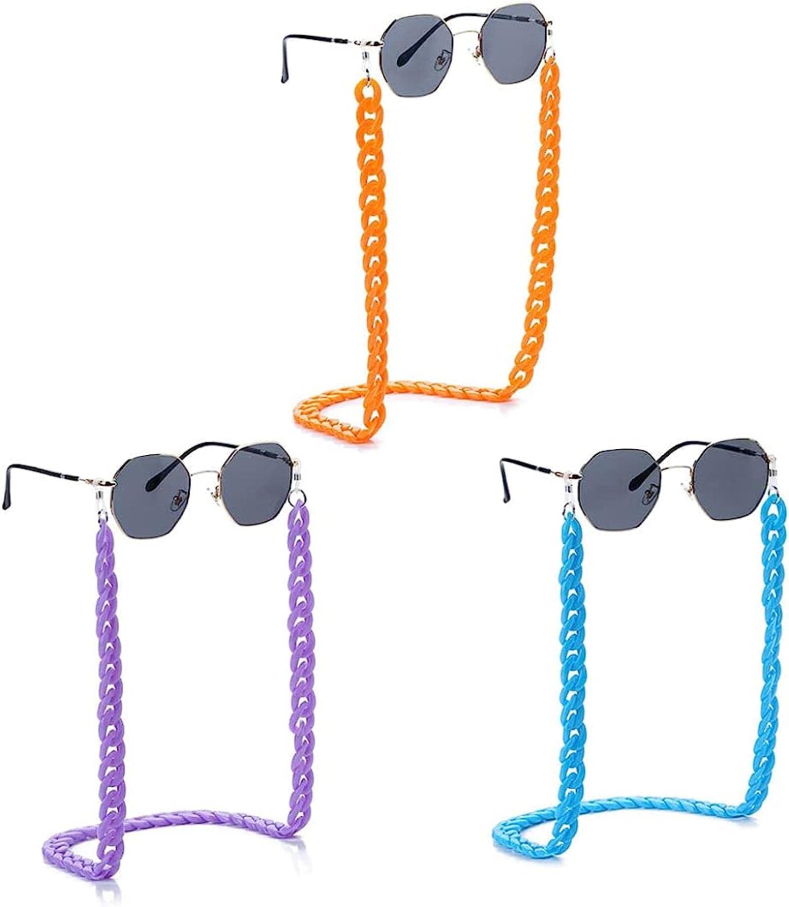 3 Piezas de Cadena de sujeción de acrílico para Gafas, Soporte Multifuncional para Gafas Deportivas Femeninas