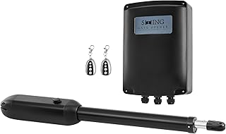 CO-Z Motorisation Portail Battant 220V/24V Unique Bras pour 1 Vantail Jusqu'à 500KG 6M avec 2 Télécommandes Moteur DC Automatisme à Vérins Télescopique Alimentation Solaire ou Batteries