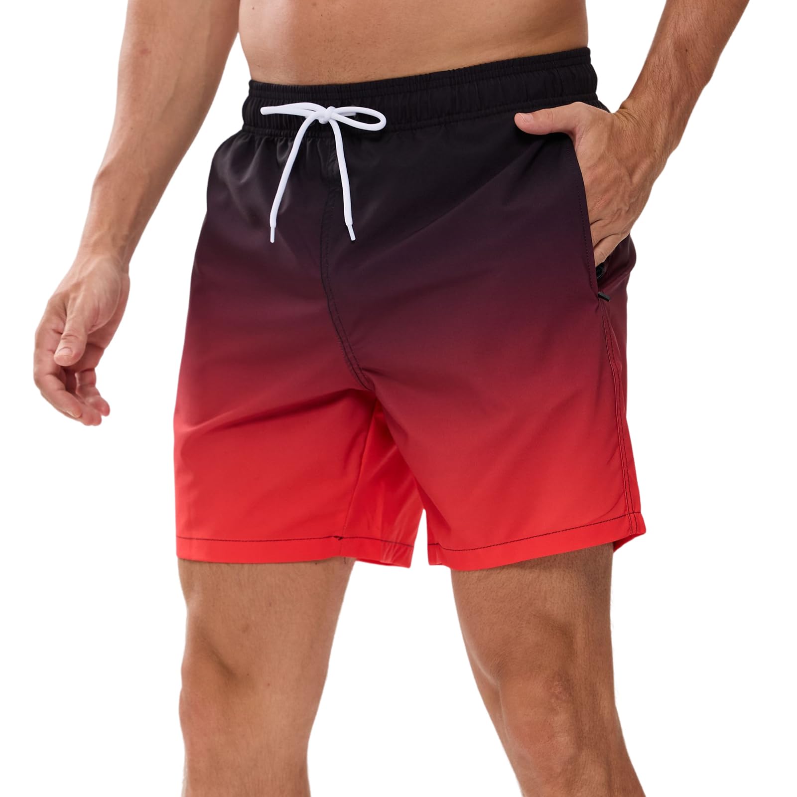 Vorvowry Costume Uomo Mare Calzoncini Asciugatura Rapida Costumi da Bagno Impermeabile Boxer con Tasca Estivi Pantaloncini Uomo Colore Sfumatore per Nuoto Corsa Fitness