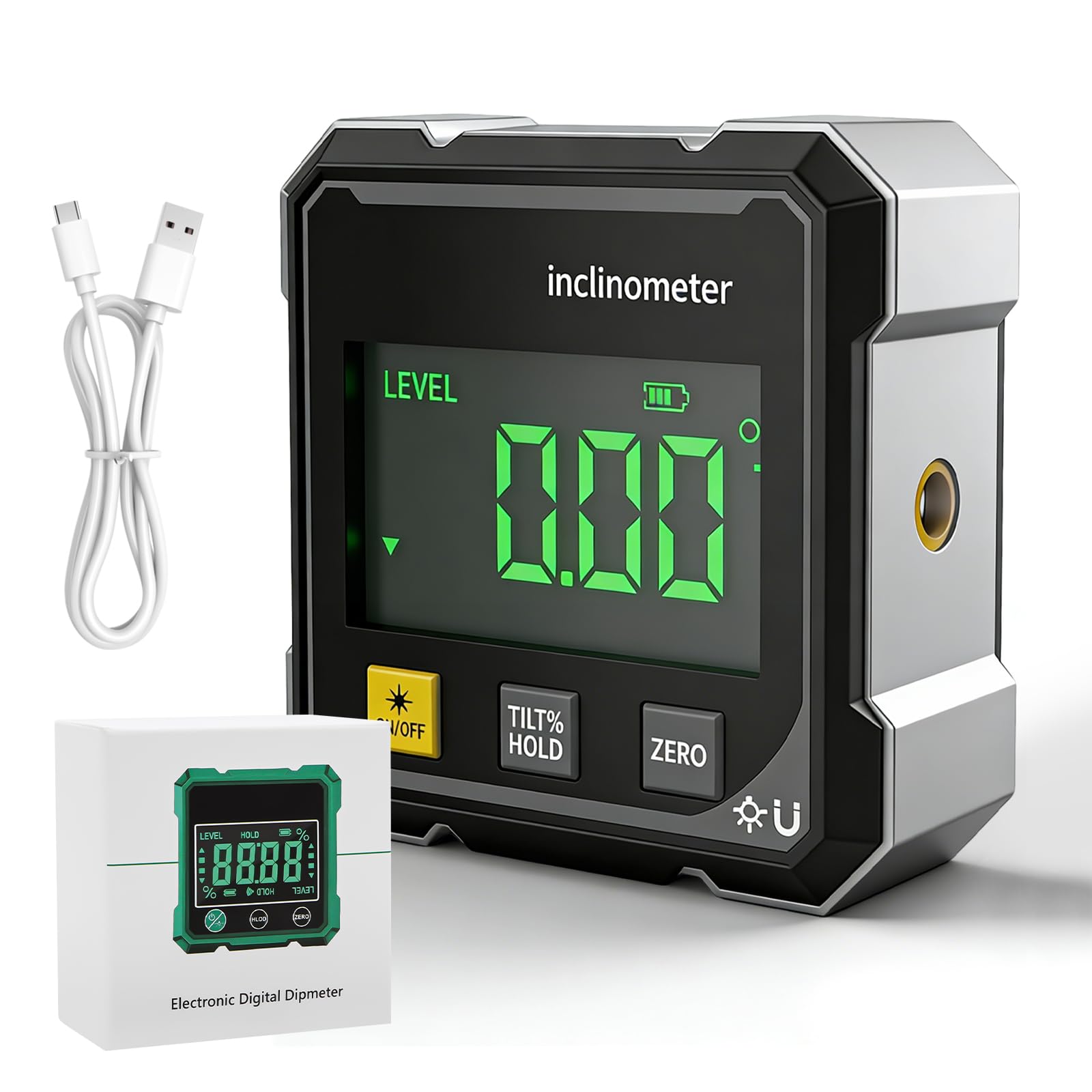 Luminis Precision X1 - Medidor de ángulo digital con medidor de ángulo digital magnético de 4 lados, pantalla LCD para carpintería