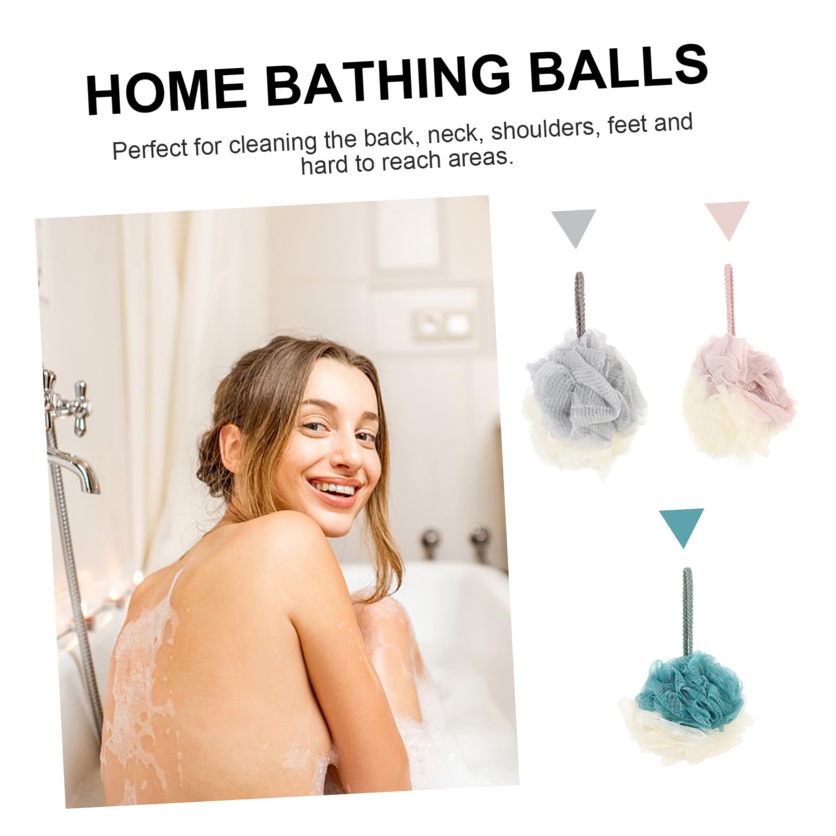 EPIGEIST 1Set Shower Balls Double Sponges for Exfoliating Cleaning Long Lanyard Design for Easy Hanging Storage Soft Comfortable Bath Flowers for Relaxing Showers