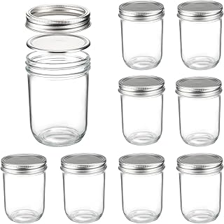Mason Jars Wide Mouth 16 oz with canning Jars Lids and Bands for Jelly, Jam, Honey, Wedding Favors, Shower Favors, Baby Fo...