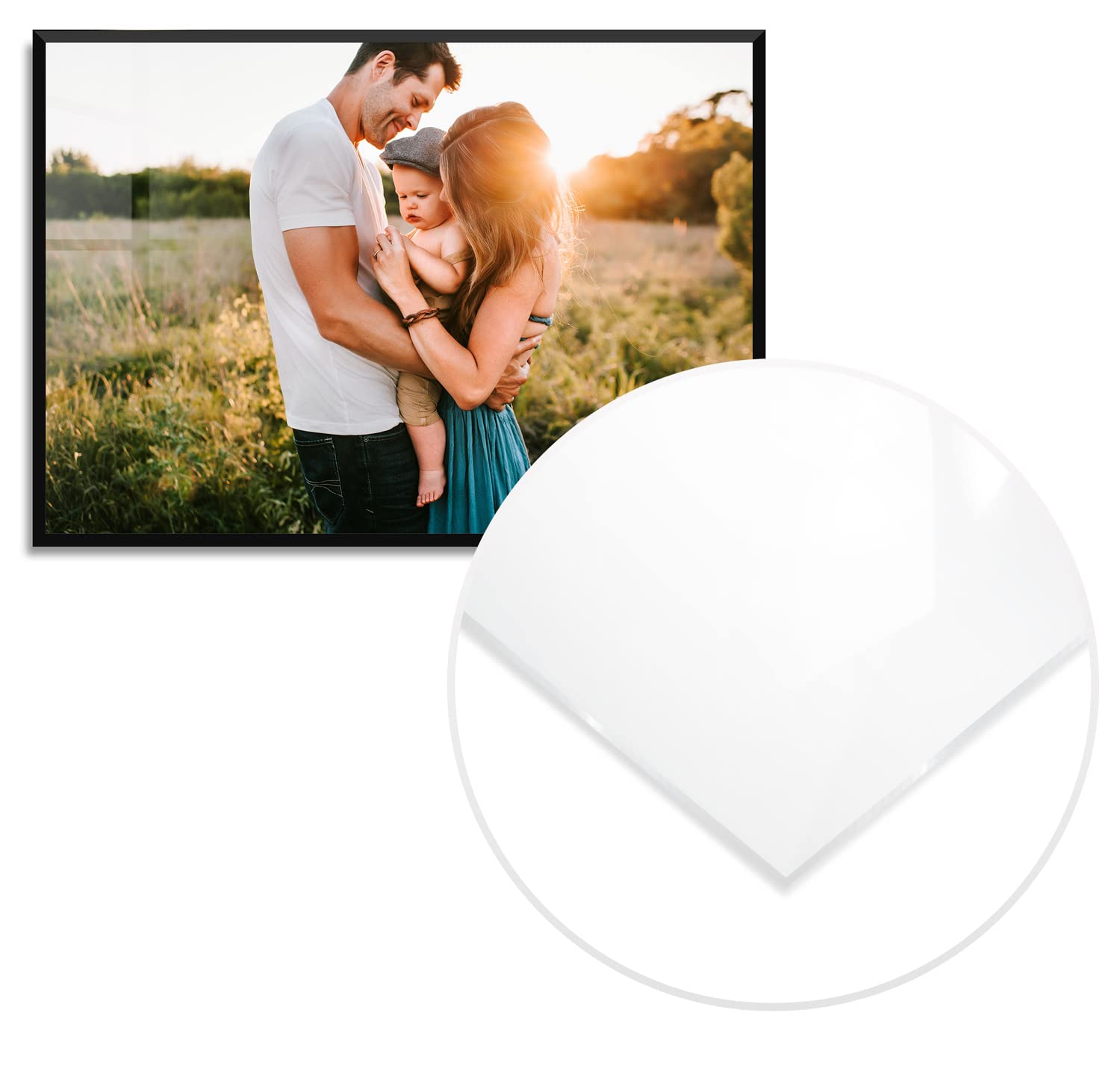 Panorama Cuadro Personalizado con Foto Enmarcado 70x50 cm - Varias Medidas Disponibles - Metacrilato con Marco de Aluminio - Regalo Original