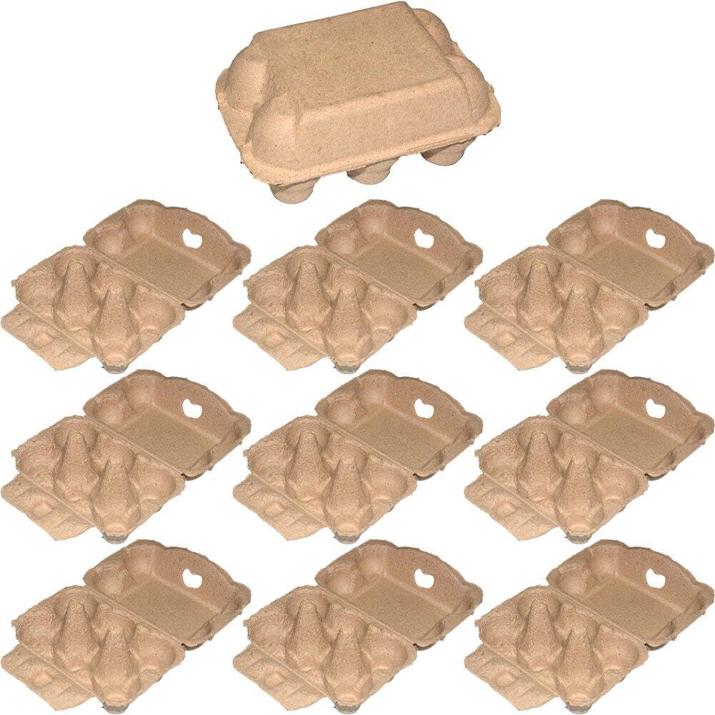 Cartones de Huevos de Papel 10 Uds. Cartones de Huevos de 6 Unidades Soportes para bandejas de Huevos vacías Media docena de cartones de Huevos contenedores de Almacenamiento de Huevos Reutilizables