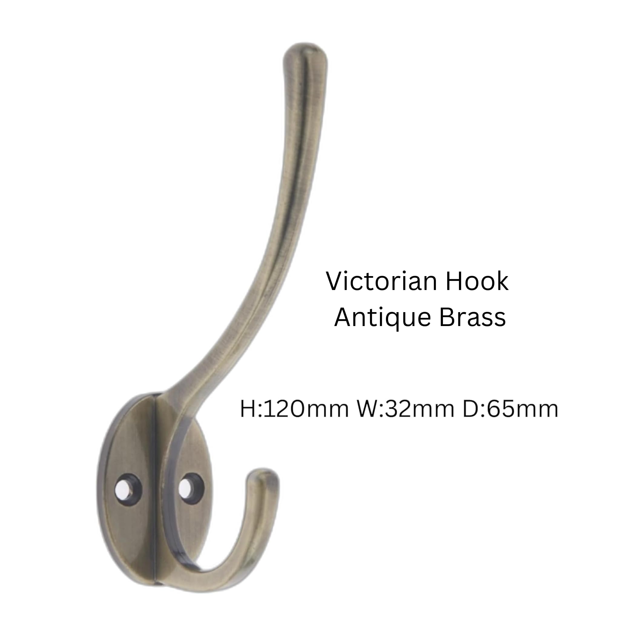 Thingymabob Antique Brass Effect Hooks - Various Styles (Antique Brass Victorian Hook) - Image 2