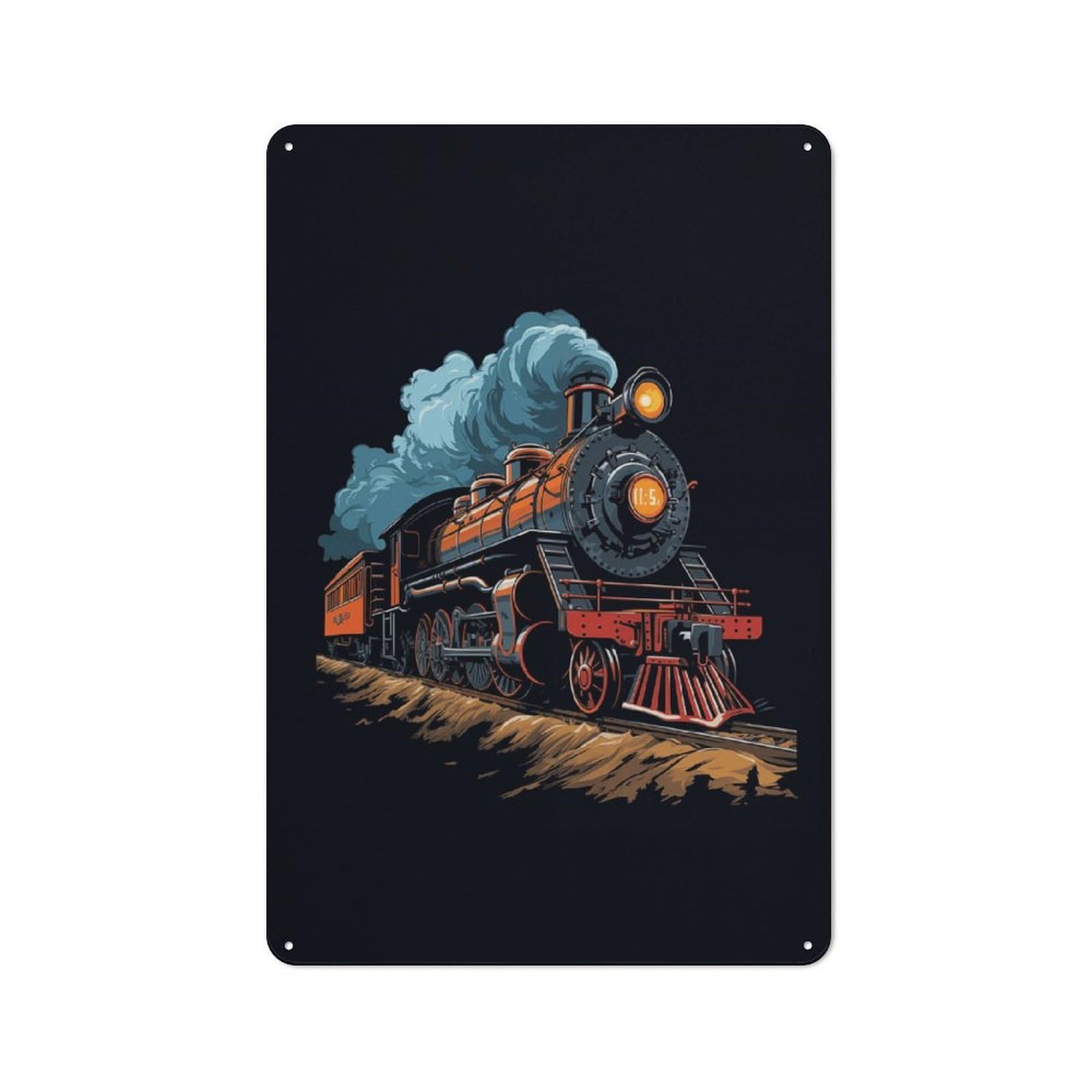 A Classic Steam Train Metal Wall Plaque for Travel Lovers, Birthday, Housewarming Or Christmas Gift, 30x20cm