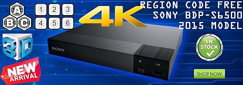 Sony Reproductor de DVD Blu Ray 3D multiregión mejorado, voltaje dual en todo el mundo, cable HDMI de 6 pies incluido
