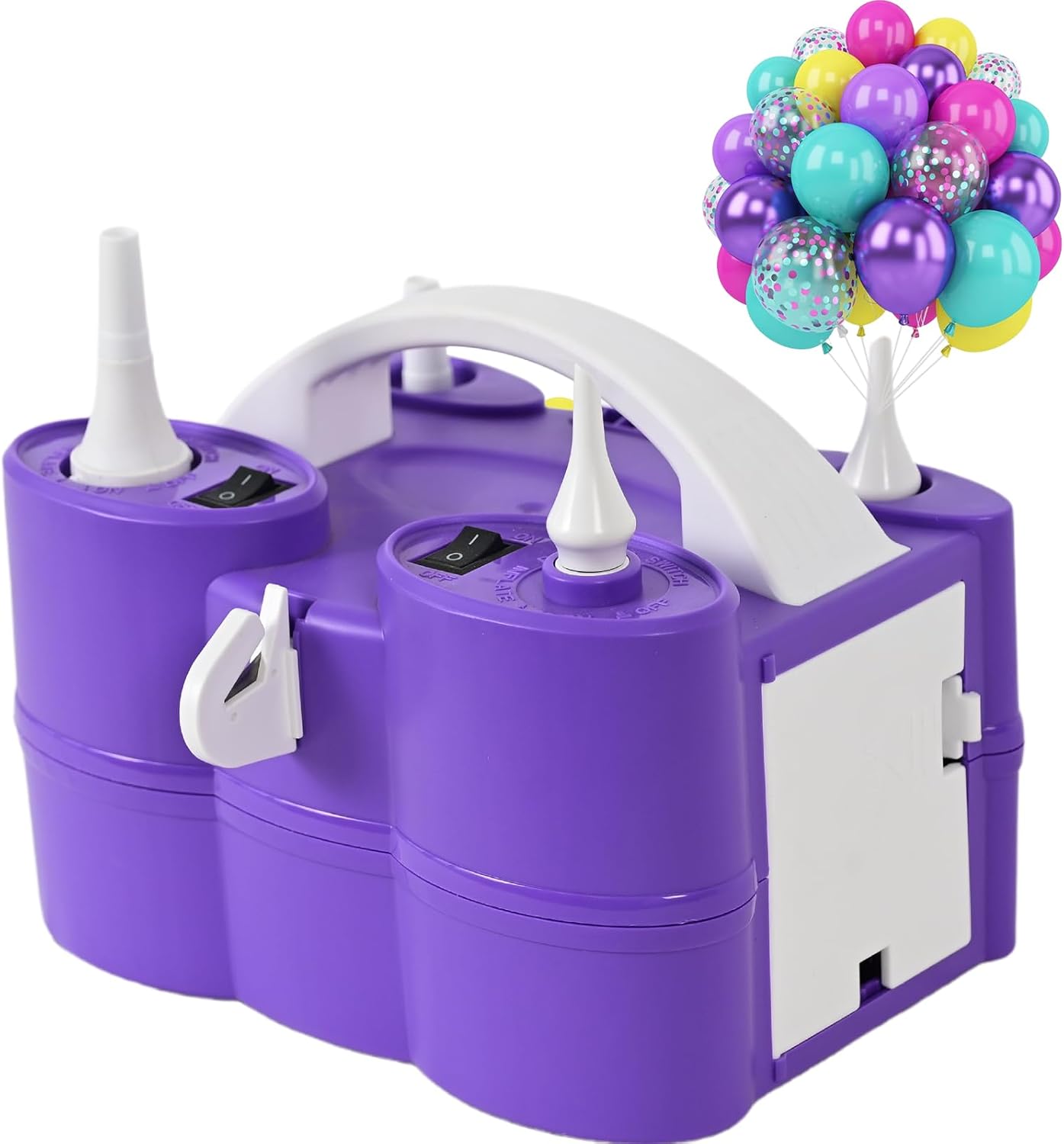 Pink Blue Purple Balloon with Air Pump Electric Set, 3-in-1 Air Pump for Inflatables and Balloon Portable Balloon for Latex 260q Foil Balloon AC 110V Inflator Deflator for Pool Floats Air Mattress