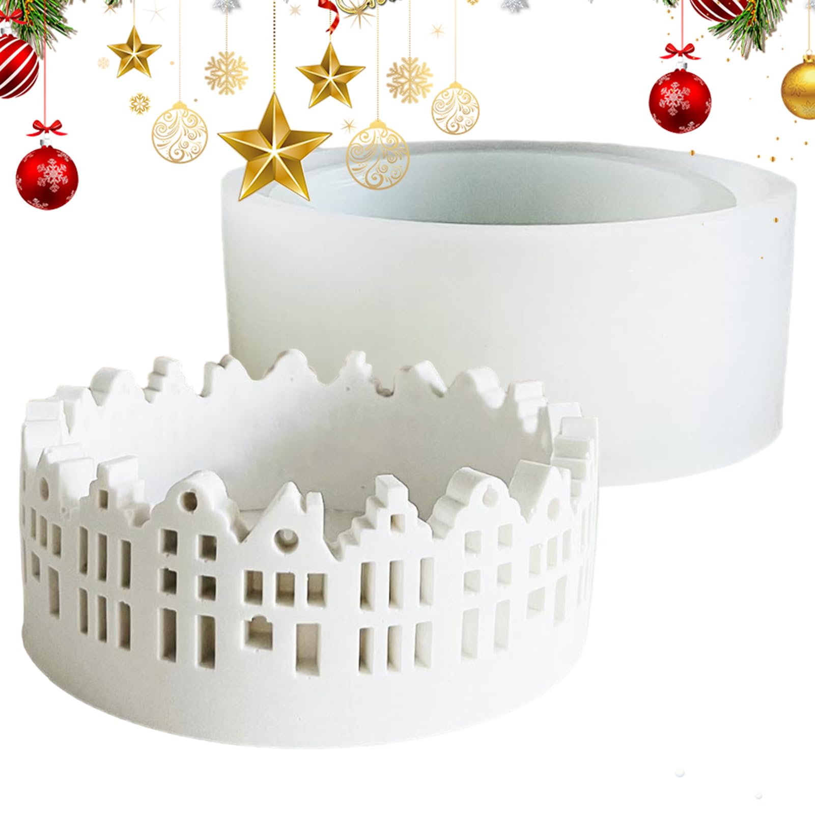 Molde casa silicona Artículo Antiadherente Artesanal Flexible Reutilizable | Molde de Silicona Hueco 3D Centro Mesa, Hecho a Mano, Decoración, Pastel, Fabricación de Jabón, DIY Antiadherente, para
