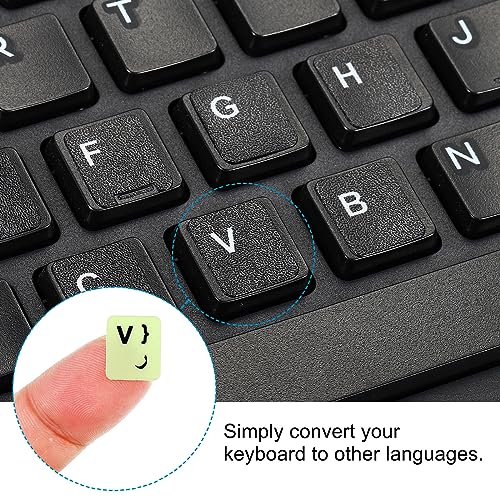 Pegatinas de teclado árabe luminosas en la oscuridad, 2 unidades miniatura 4