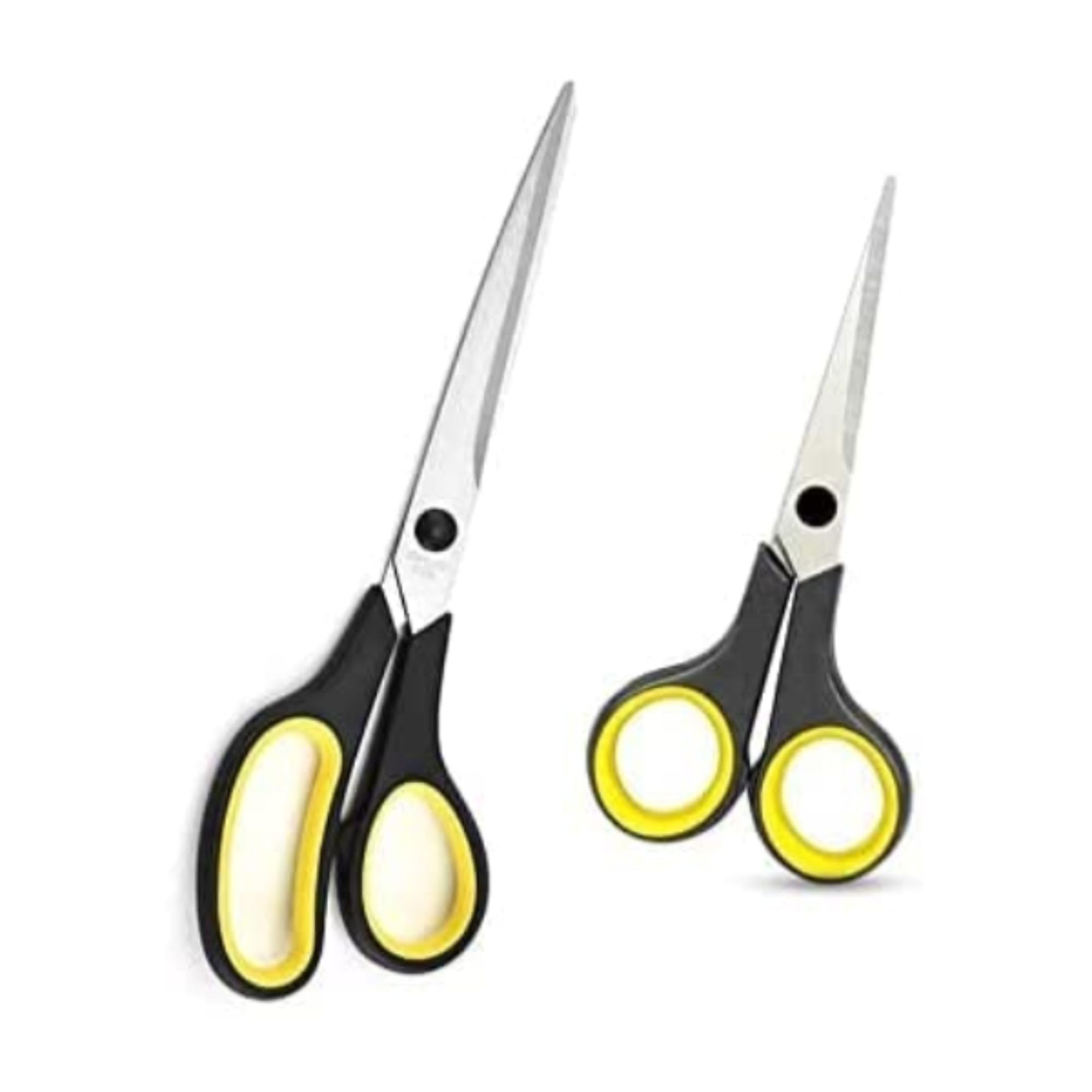 Scissor Set 140mm & 245mm – Pack of 2 | Stainless Steel Blades with Soft Grip Handles Scissors Set | Multi-Purpose Scissors for Kitchen – Office – & Household Use