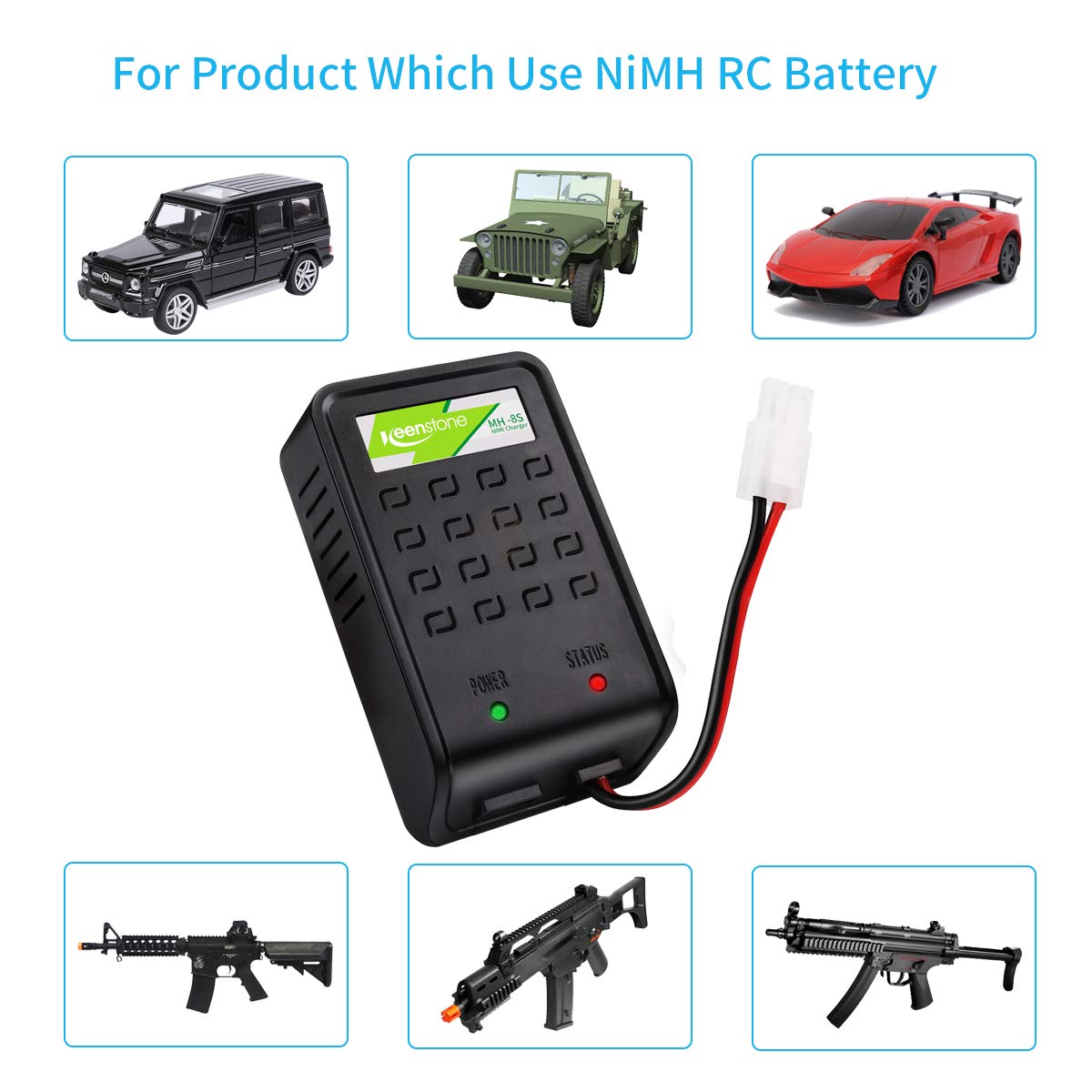 Keenstone Airsoft Battery Charger with Mini Tamiya Connector and Tamiya