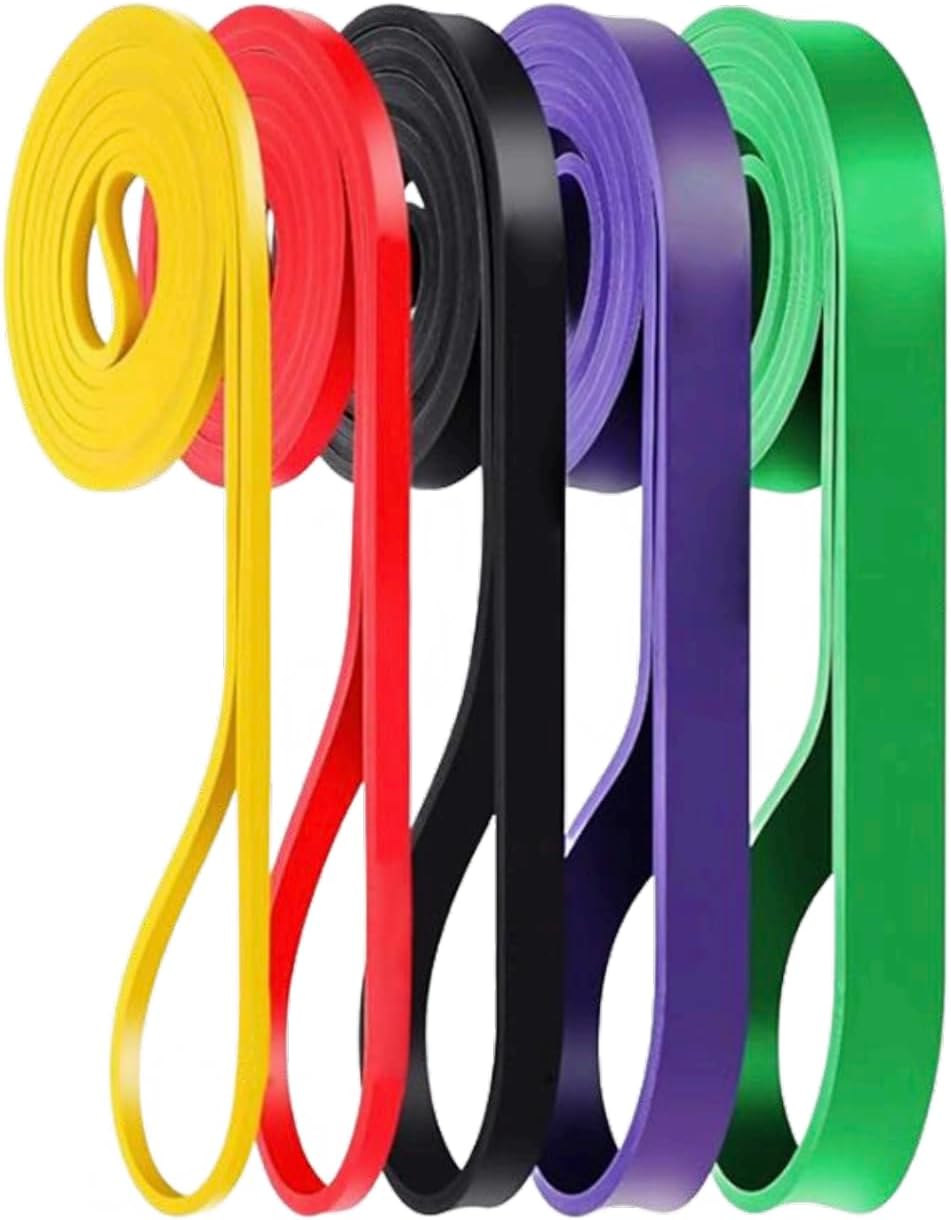 Resistance Bands Set (5 Levels) – Workout Exercise Bands for Strength Training, Home Fitness, Yoga, Pilates & Physical Exercise
