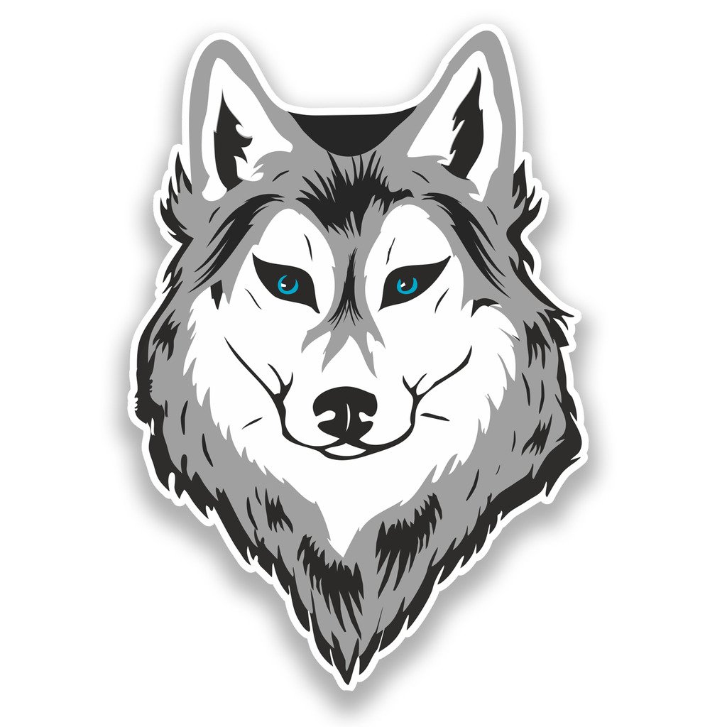 Destinationvinyl Multi 2 X 10Cm/100Mm Wolf Vinyl Stickers Husky Vinyl Stickers #7314