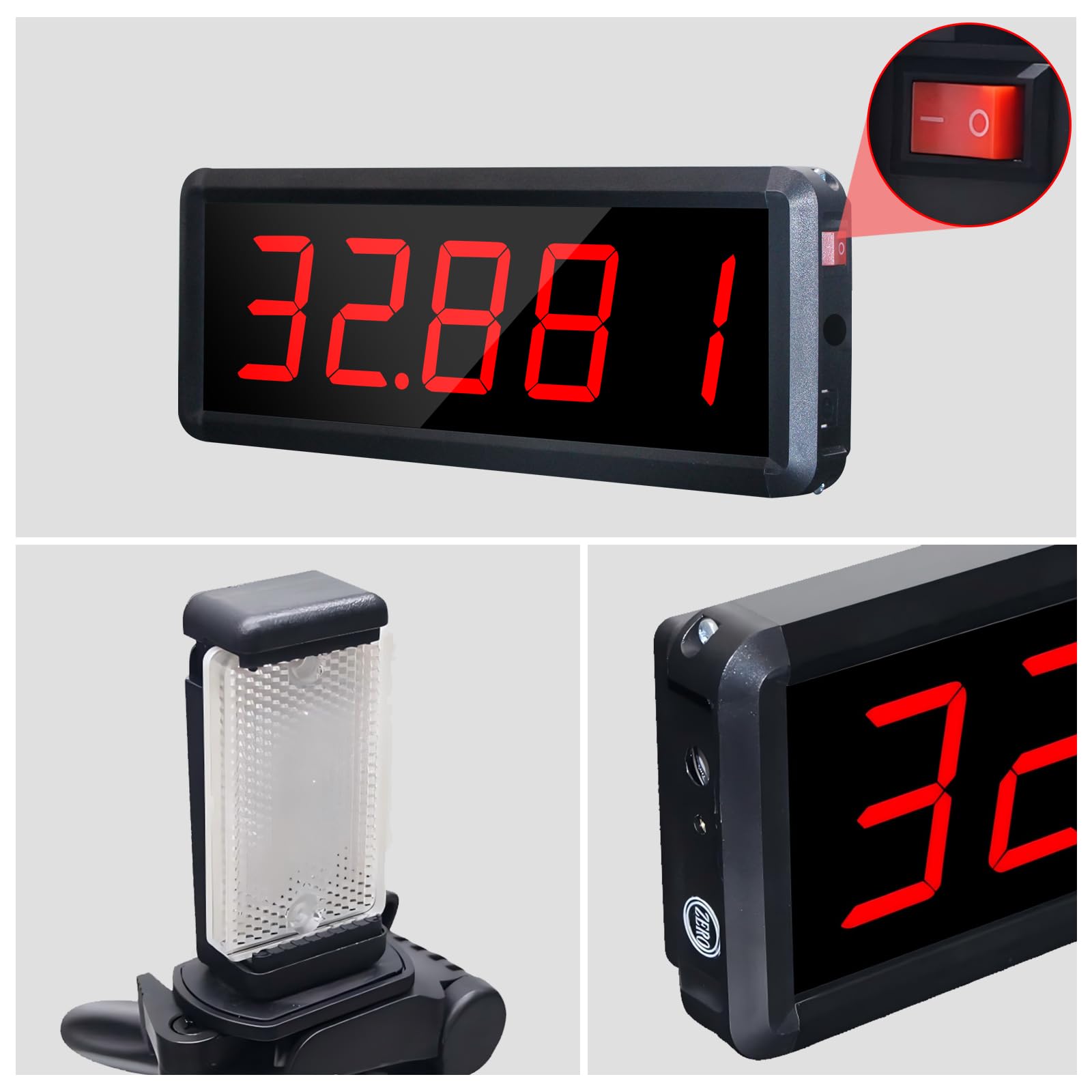 Wireless Laser Timer per Gli Sprint, Laser Sprint Timer System per pista 50 metri a spirale, Race Clock Stopwatch per la Corsa Velocità Tranning (1 Set)