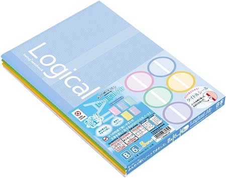 Nakabayashi NO-B585B-5P Logical Air Notebook, Pack of 5, Semi-B5, B-Ruled, Pale Tone Series