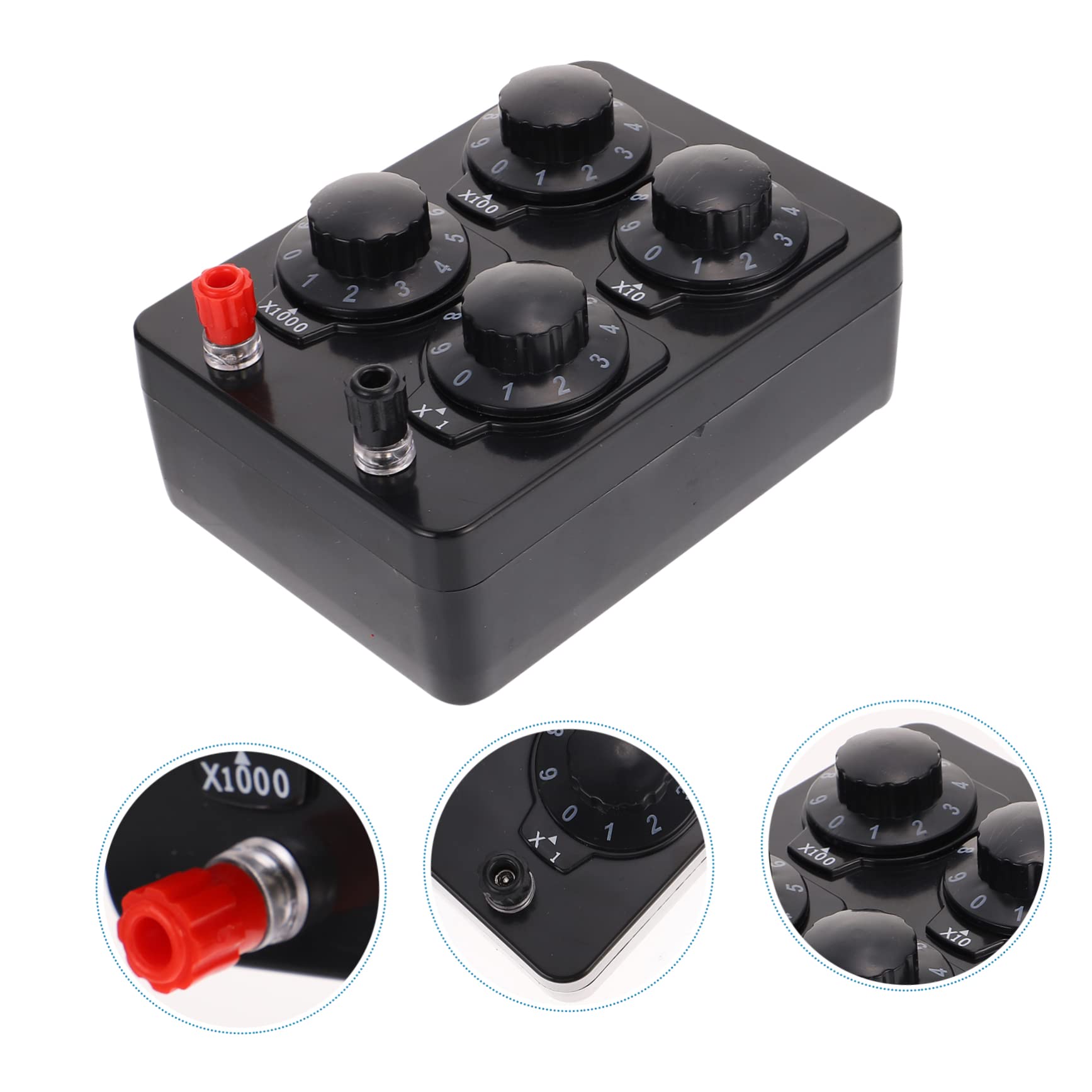 Boîte de Résistance Physique Variable 0-9999 Ohm Portable en Plastique Légère pour Expériences Scolaires et Mesures Électriques Précises