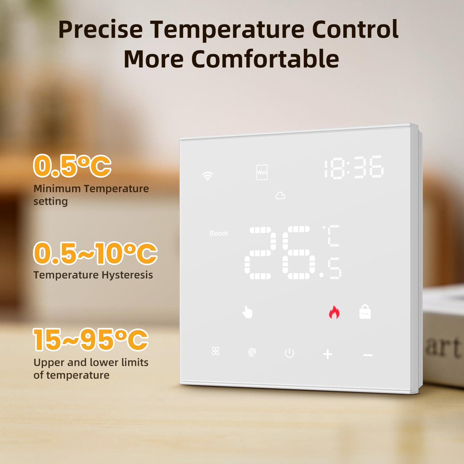 AVATTO Termostat do elektrycznego ogrzewania podłogowego, inteligentny termostat WiFi, programowalny, termostat pokojowy, kompatybilny z Alexa, Google Home i aplikacją Smart Life, pilot zdalnego