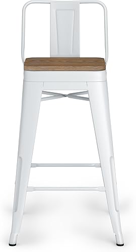 Miniatura 159 de SIMPLIHOME Rayne - Taburetes de encimera (juego de 2) – asientos de cocina de metal de 24 pulgadas de altura de asiento en blanco, asientos